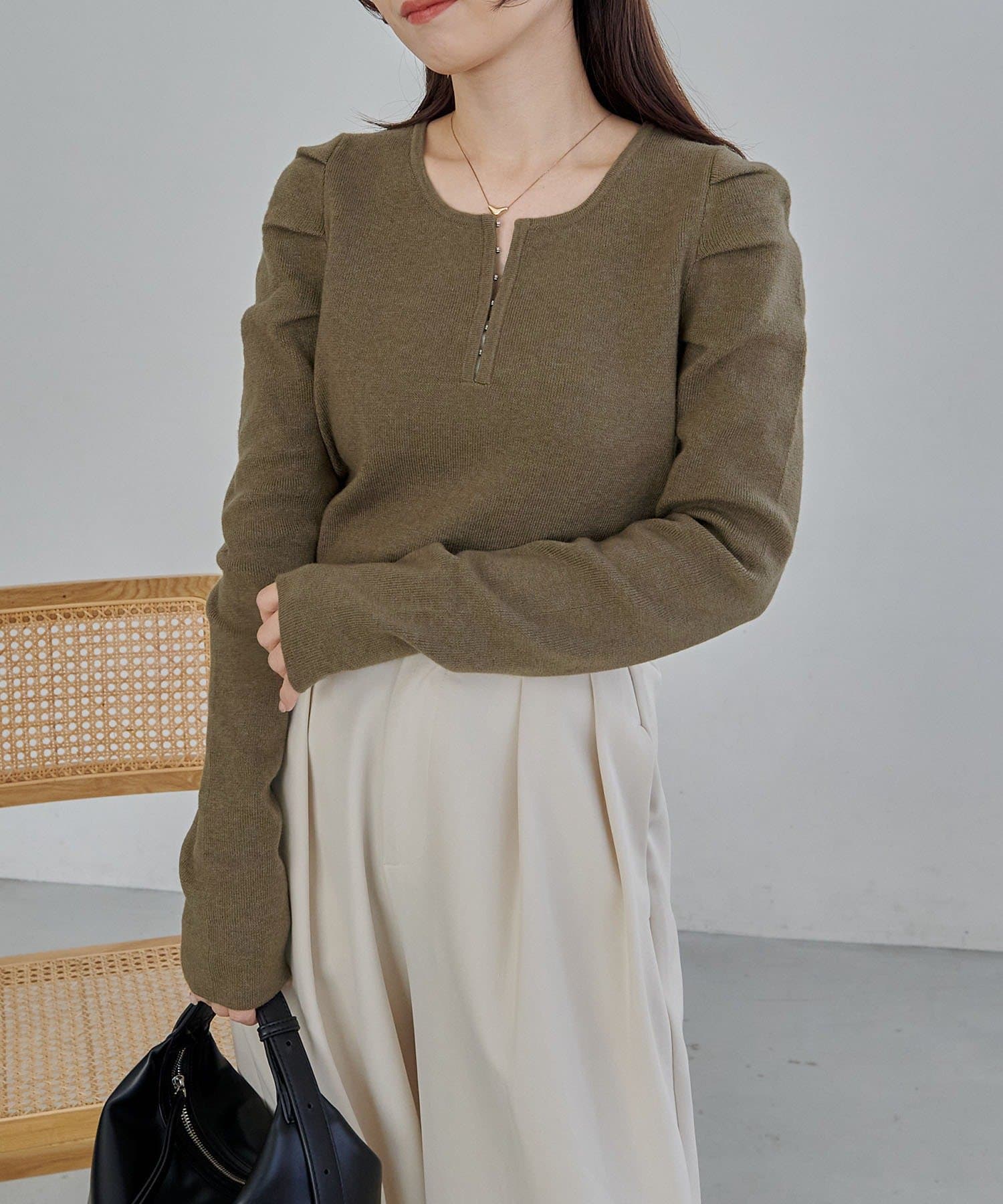 CAPRICIEUX LE'MAGE(カプリシュレマージュ) ホックヘンリーパフニット