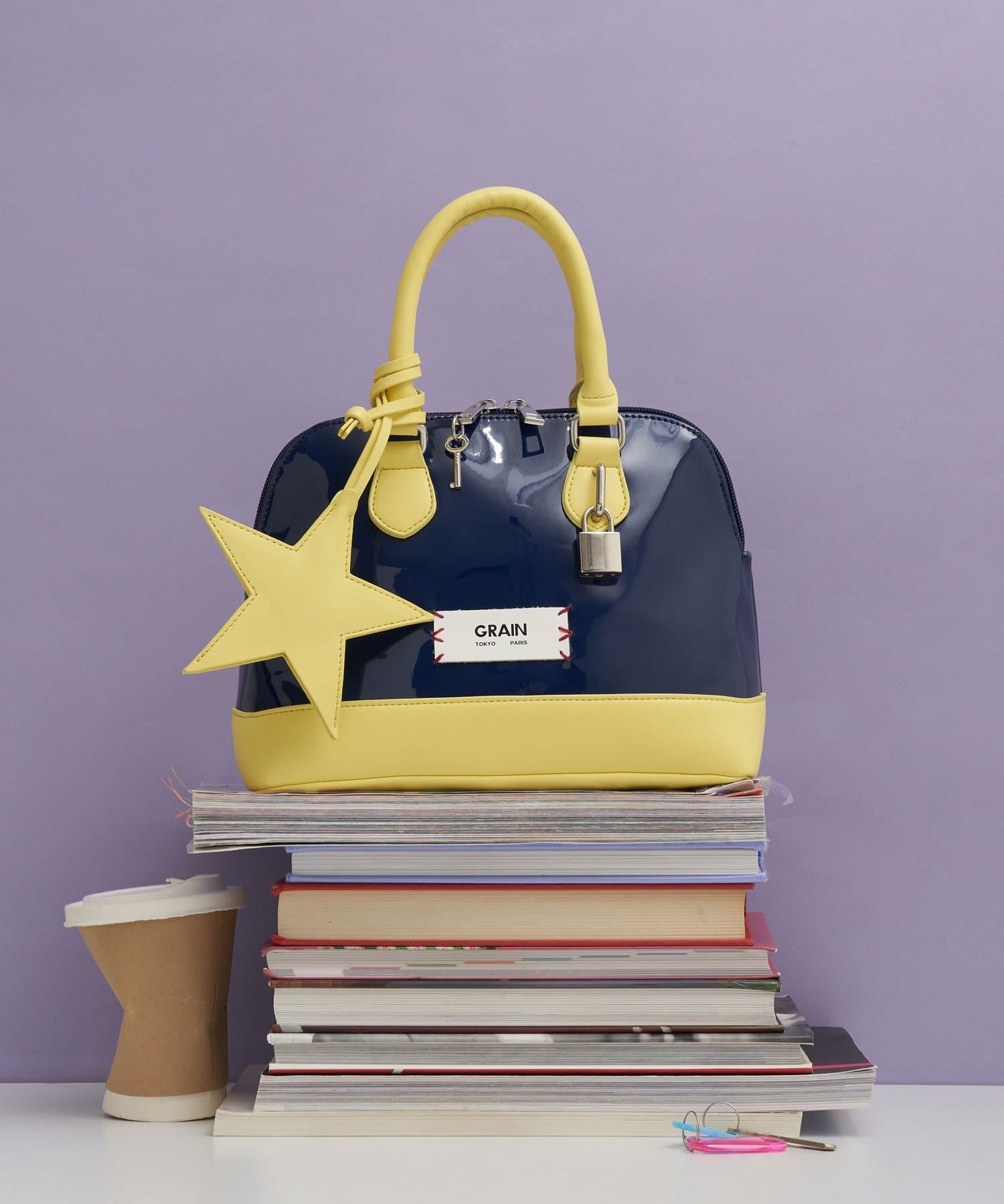 CIAOPANIC(チャオパニック) 【GRAIN/グレイン】スターチャームエナメルボストンバッグ