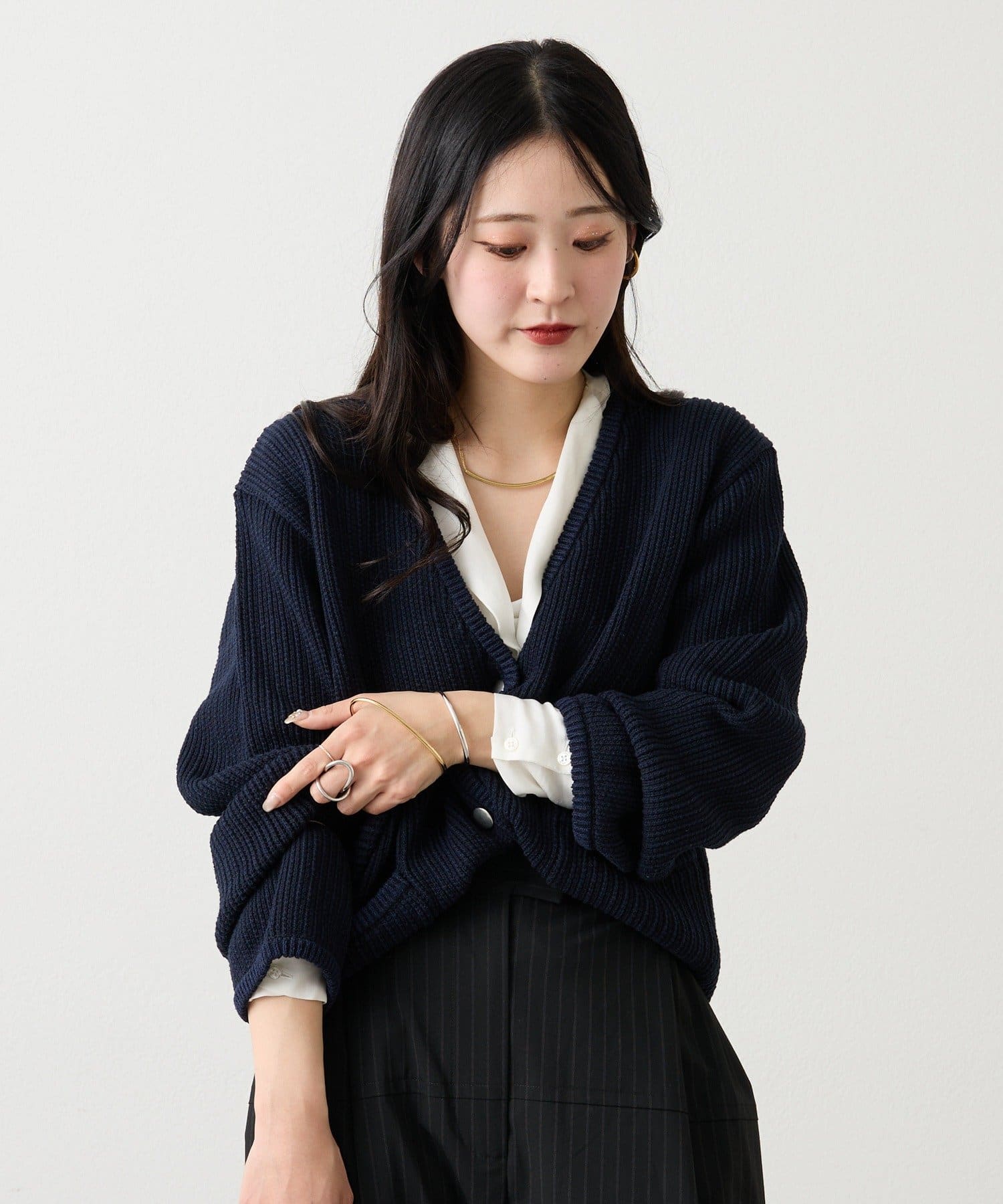 russet(ラシット) ノーカラーニットジャケット