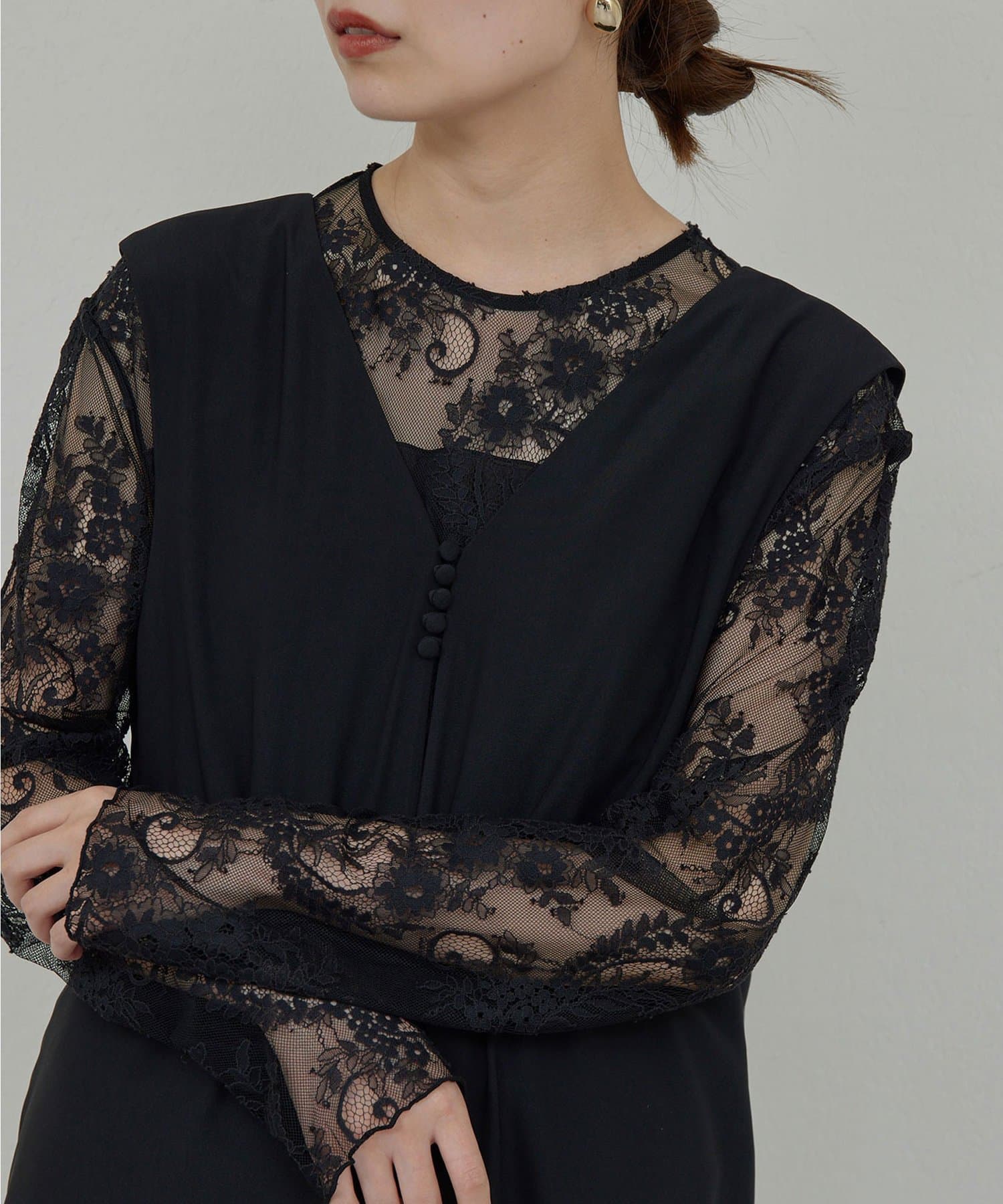 GALLARDAGALANTE(ガリャルダガランテ) レイヤードレースブラウス