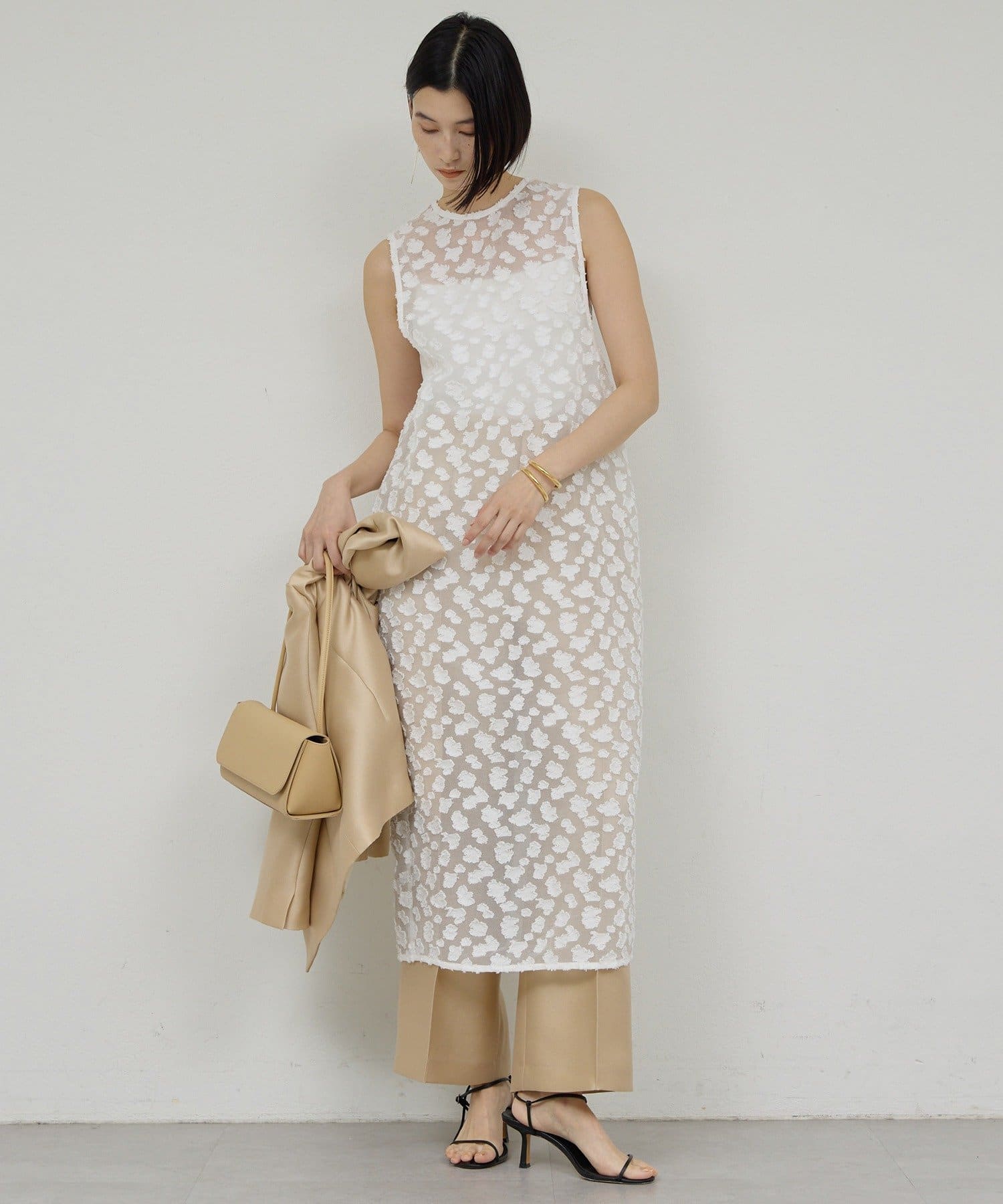 GALLARDAGALANTE(ガリャルダガランテ) ジャガードシアーワンピース