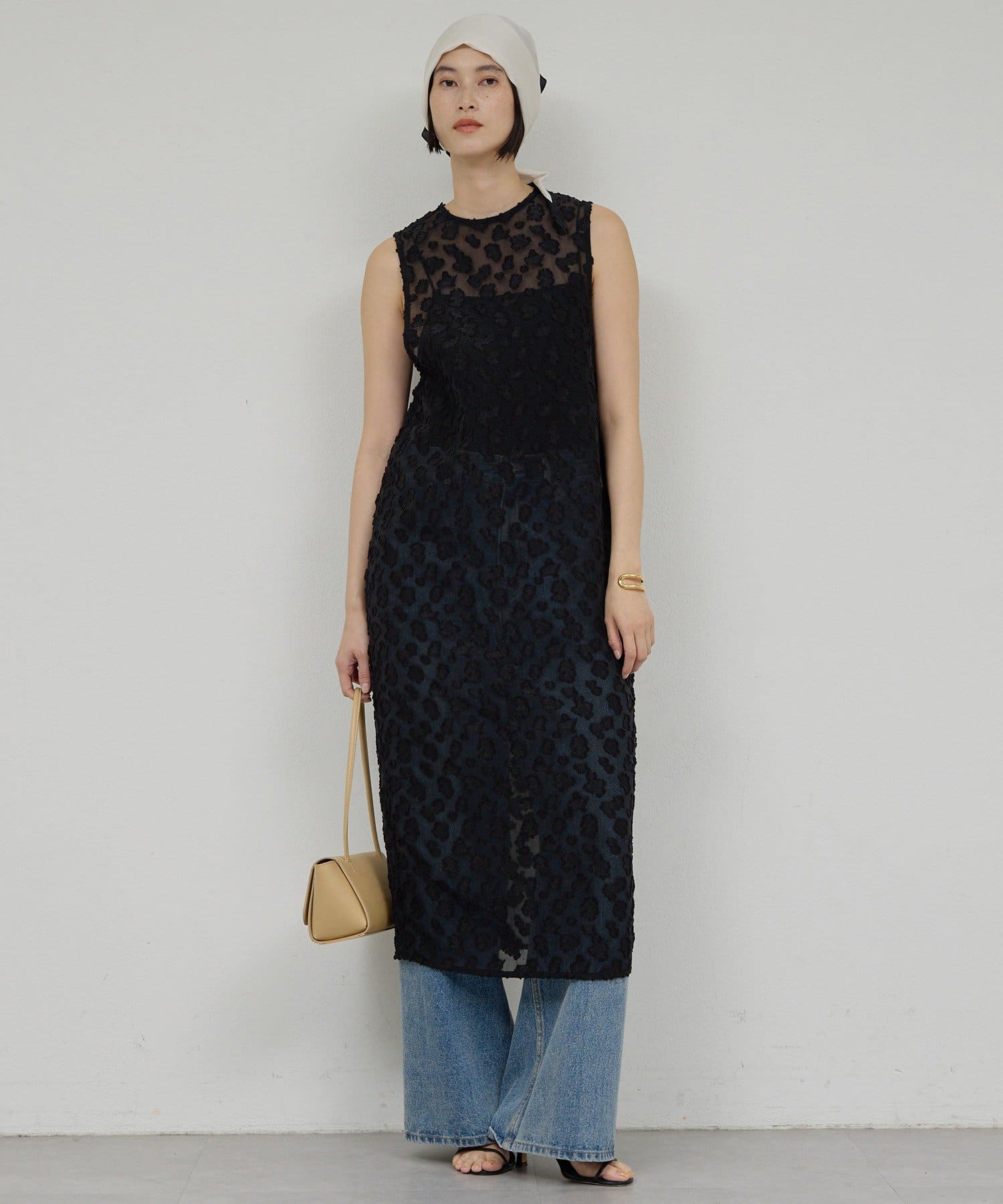 GALLARDAGALANTE(ガリャルダガランテ) ジャガードシアーワンピース