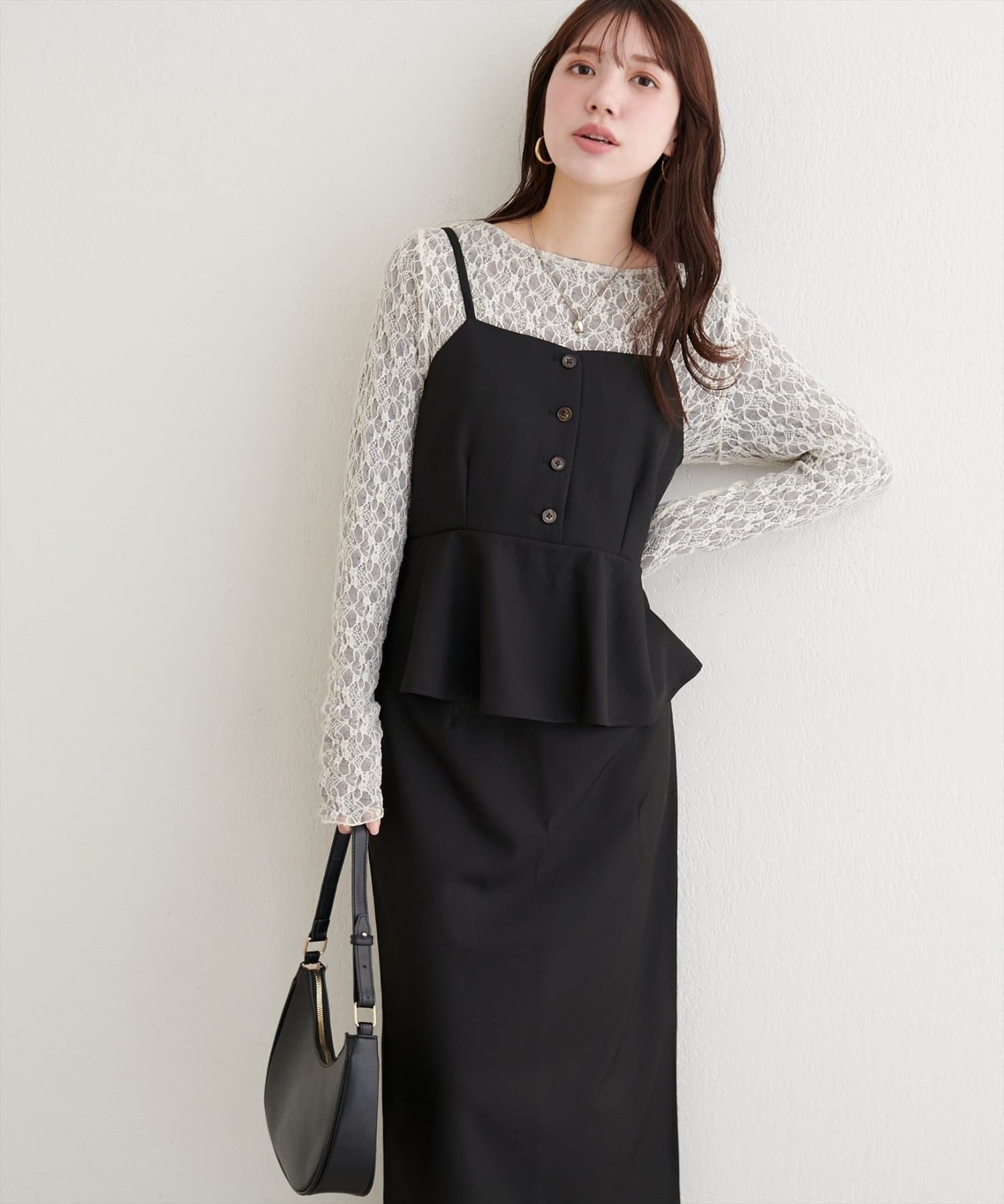 NICE CLAUP / OLIVE des OLIVE OUTLET(ナイスクラップ  / オリーブ デ オリーブ アウトレット) 【natural couture】ペプラムビスチェ+タイトスカート