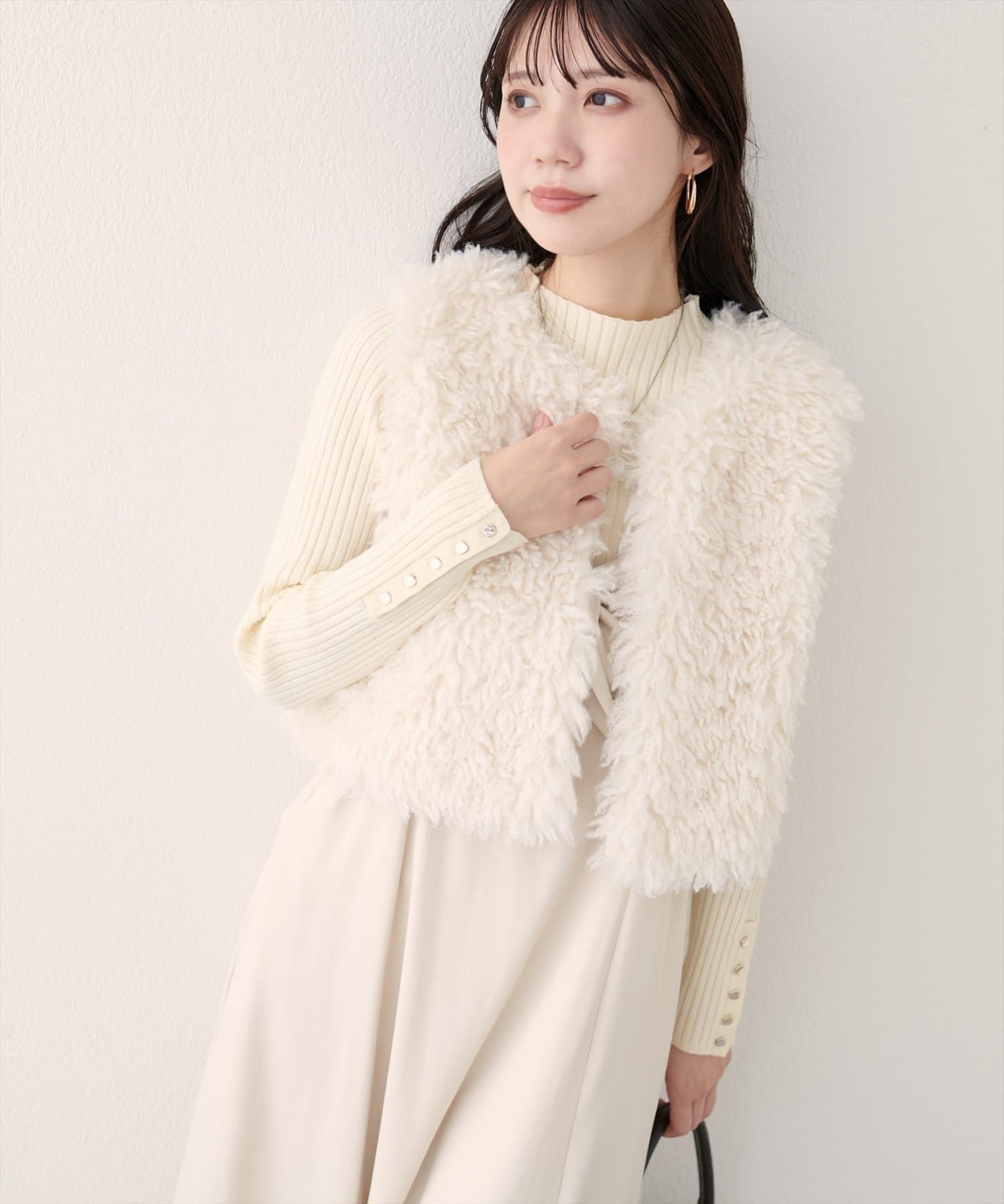 NICE CLAUP / OLIVE des OLIVE OUTLET(ナイスクラップ  / オリーブ デ オリーブ アウトレット) 【natural couture】フェイクファーベスト