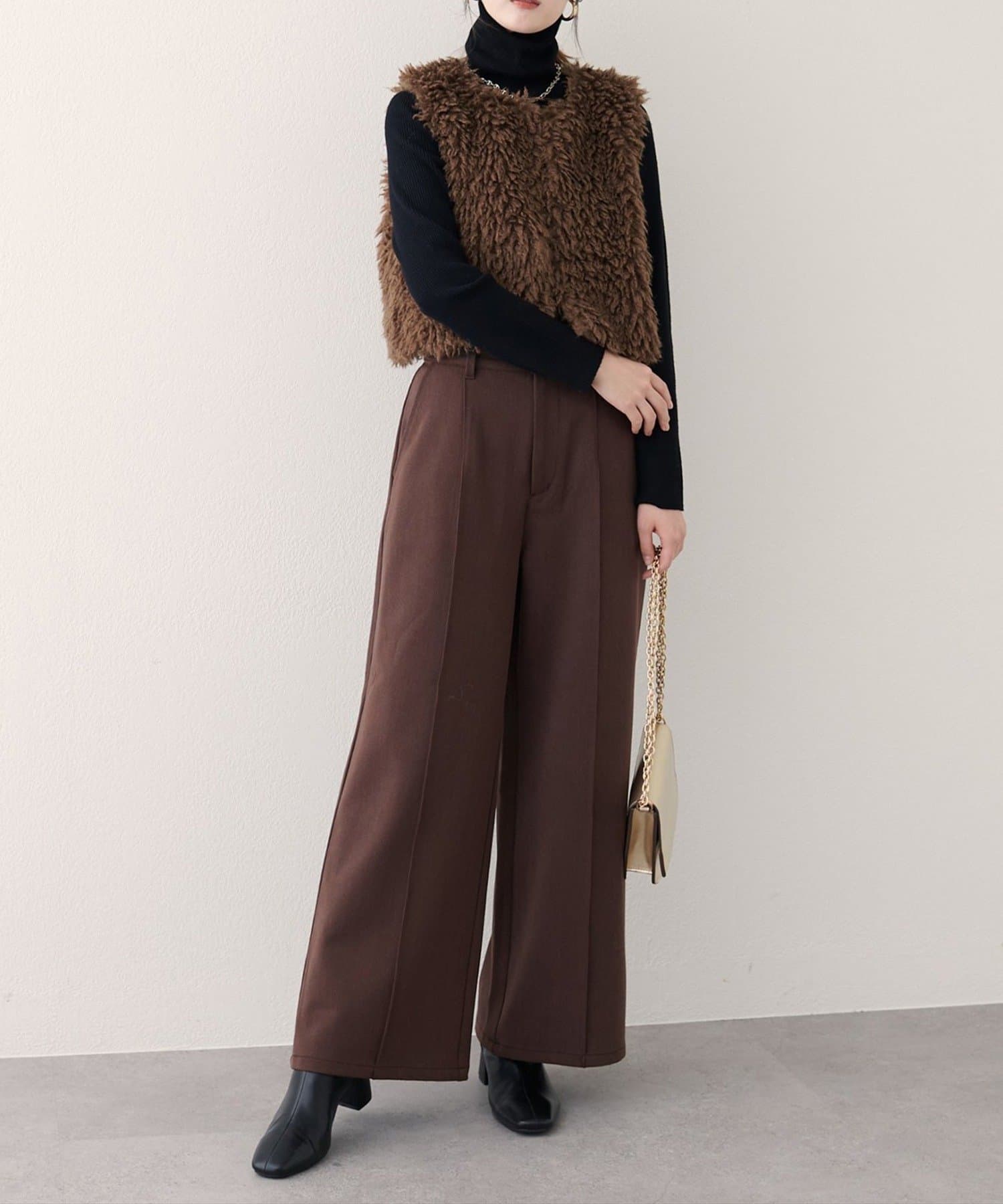 NICE CLAUP / OLIVE des OLIVE OUTLET(ナイスクラップ  / オリーブ デ オリーブ アウトレット) 【natural couture】フェイクファーベスト