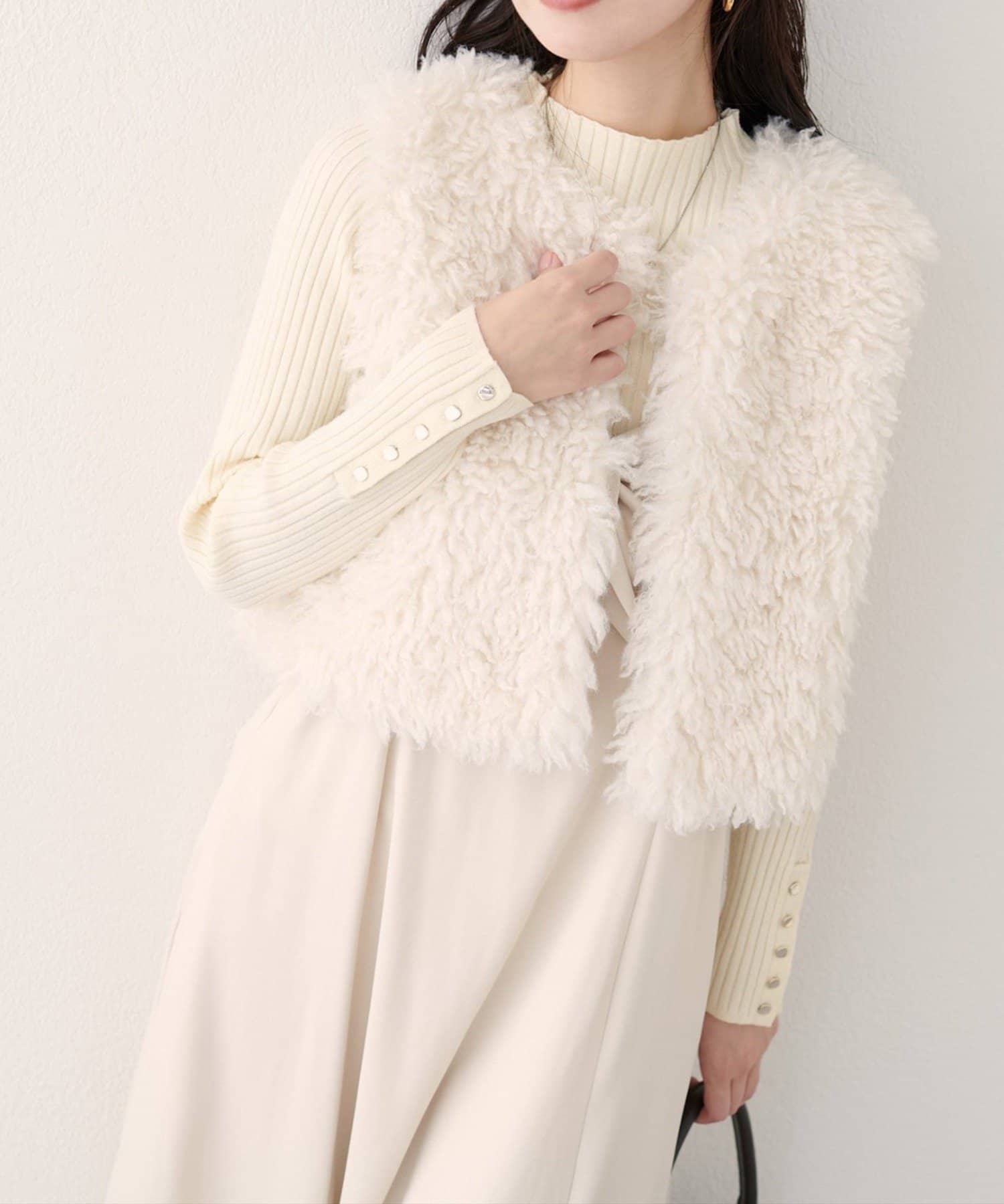 NICE CLAUP / OLIVE des OLIVE OUTLET(ナイスクラップ  / オリーブ デ オリーブ アウトレット) 【EVERY.VERY niceclaup】フェイクファーベスト