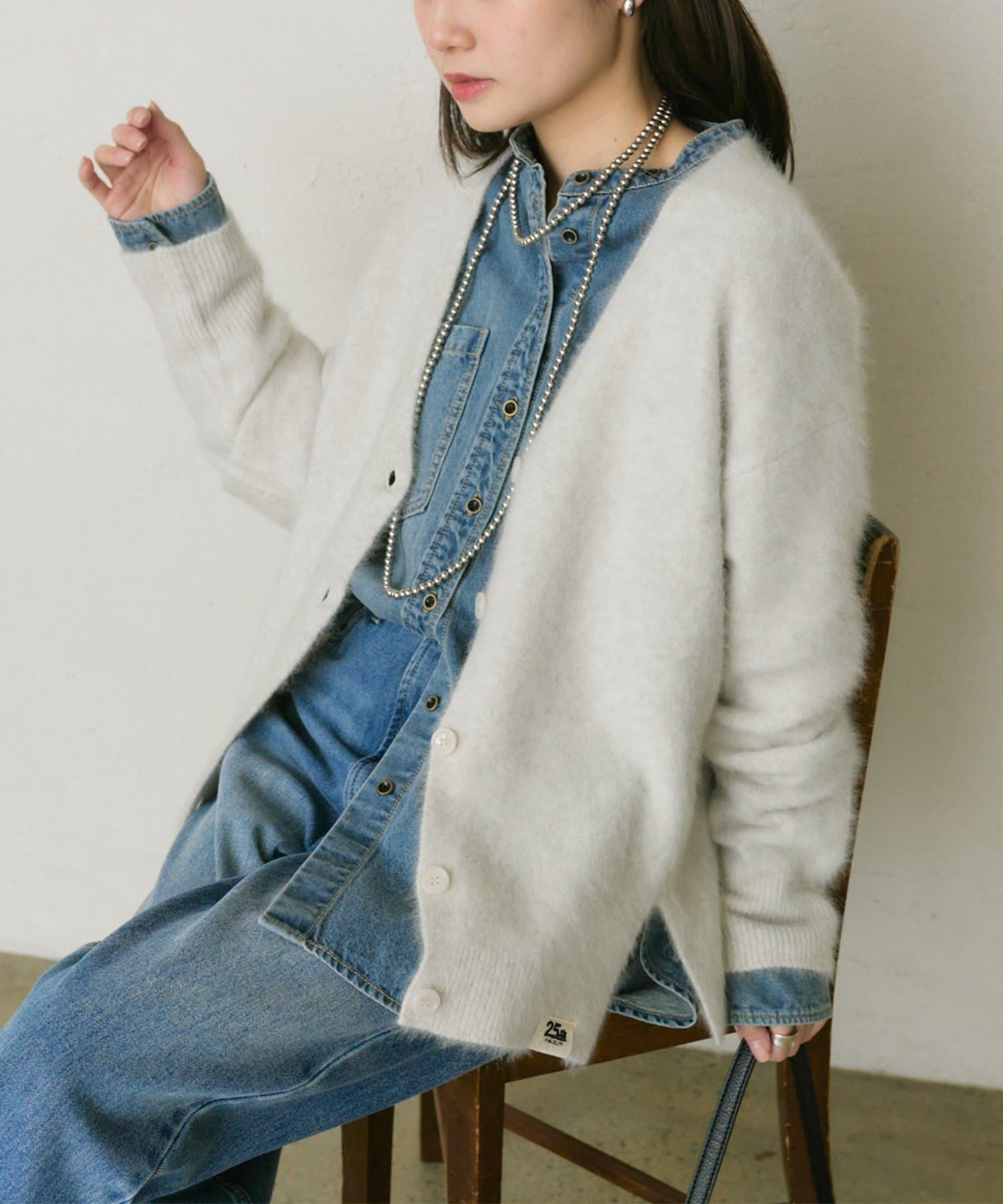 PUAL CE CIN(ピュアルセシン) 【25th】FOXウールニットVネックカーディガン