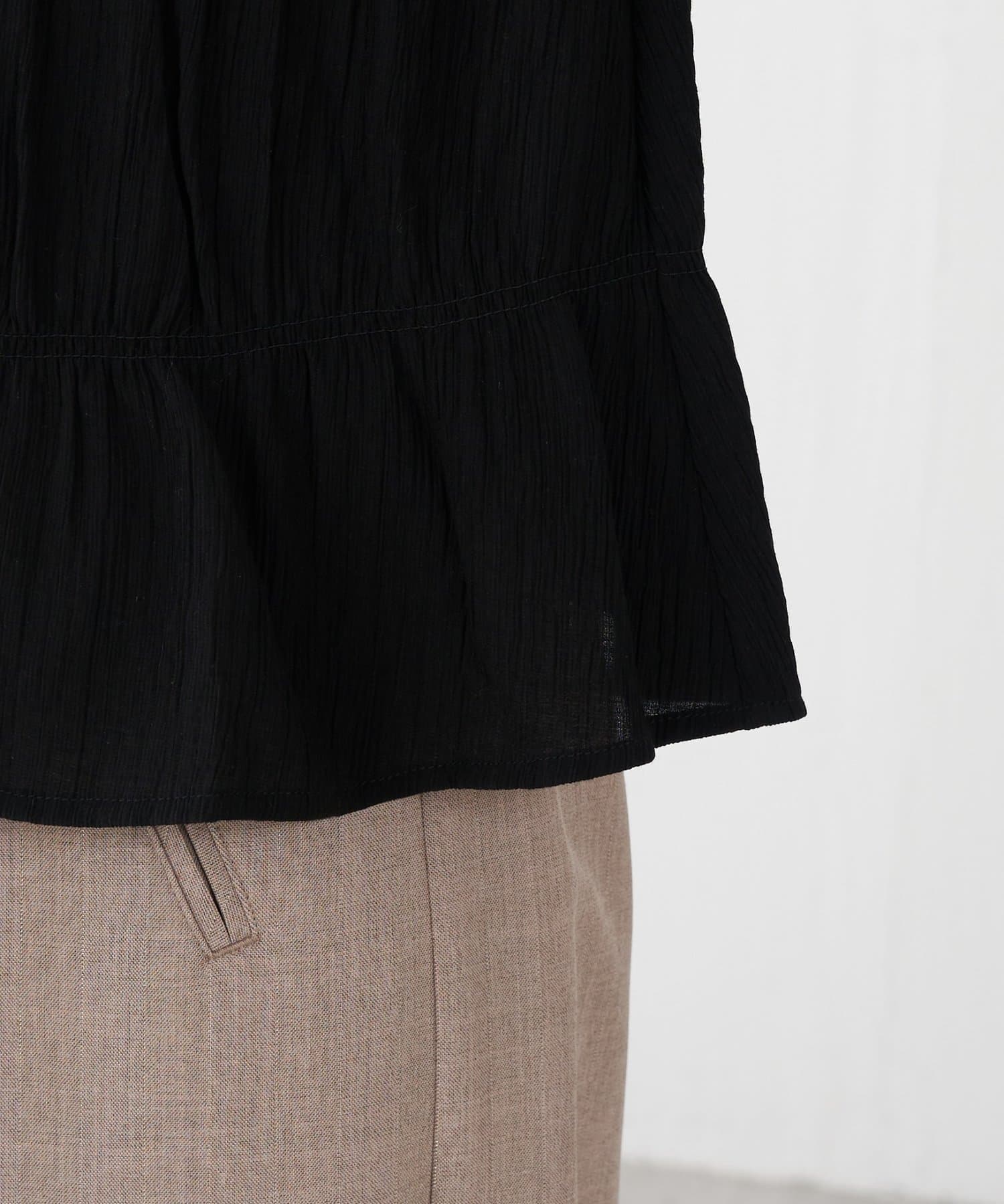 COLLAGE GALLARDAGALANTE(コラージュ ガリャルダガランテ) 【前後２WAY/伸縮性◎】ワッシャー切替ブラウス