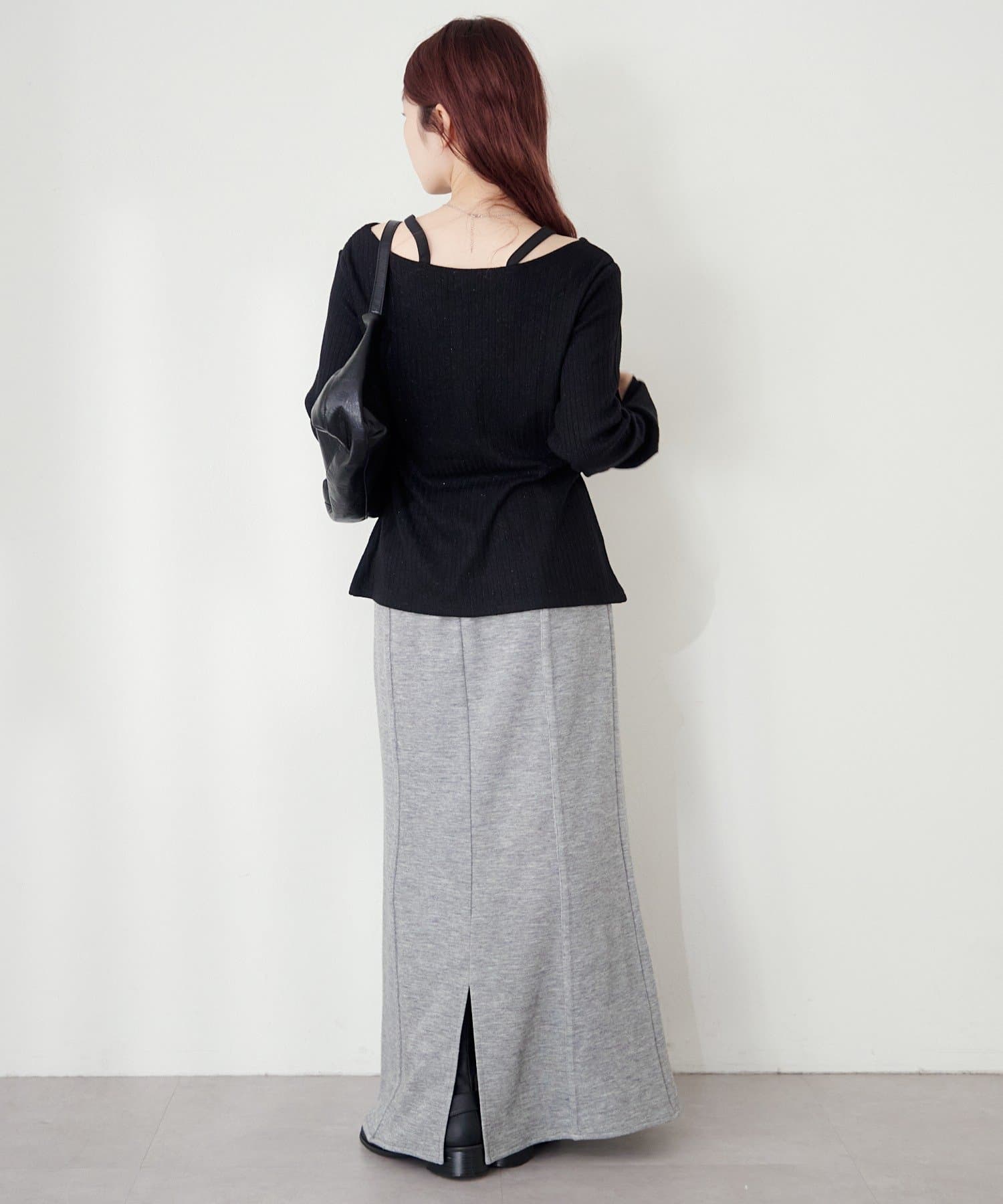 Kastane(カスタネ) B ラメリブスリットトップス