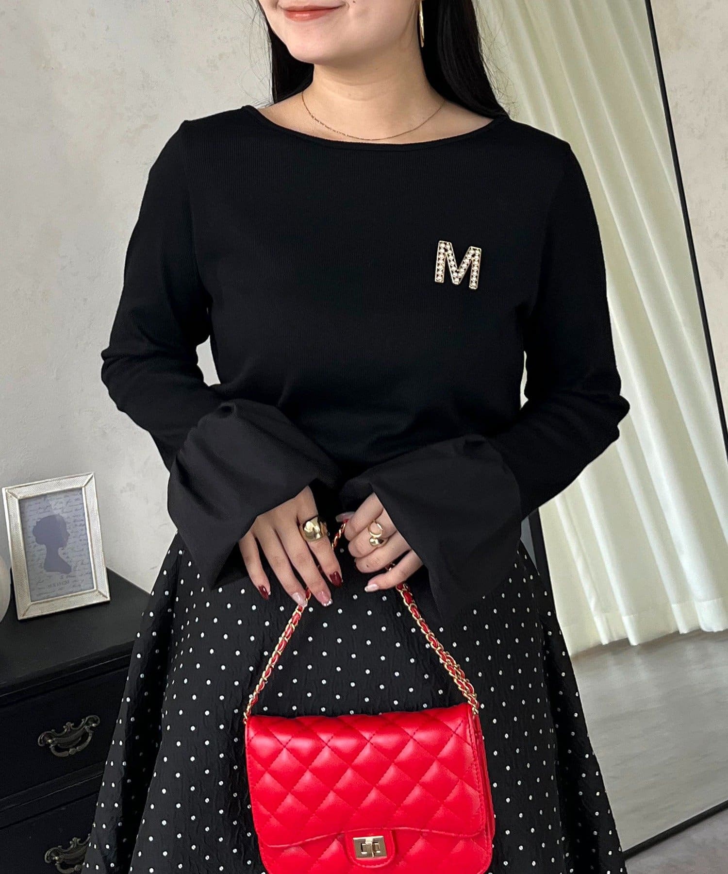 prose verse(プロズヴェール) 袖バルーンリブカットトップス