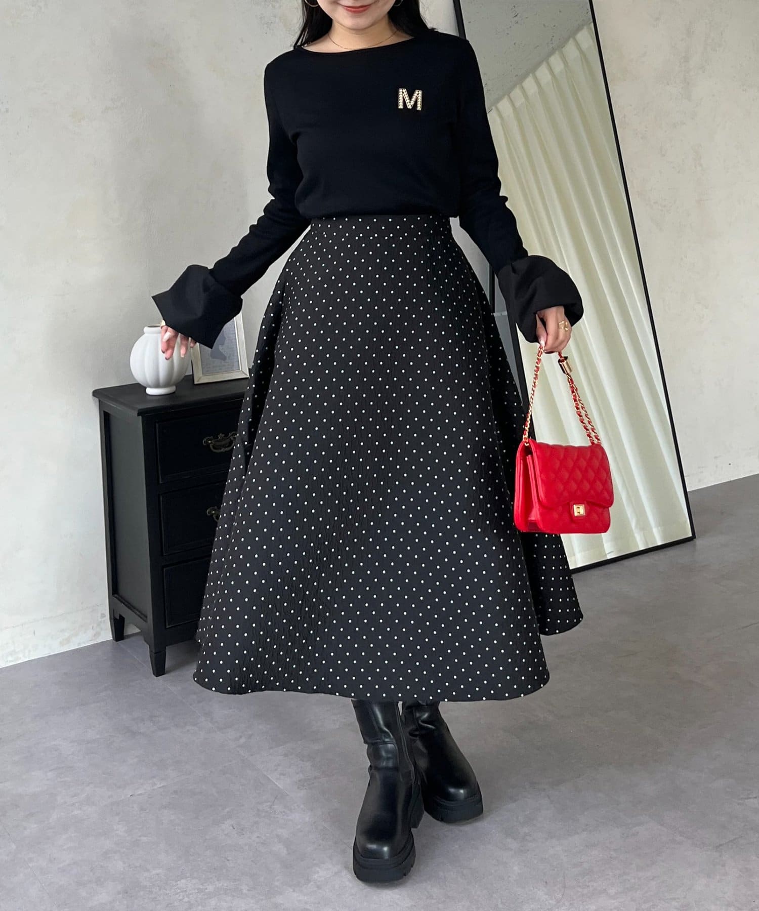 prose verse(プロズヴェール) 袖バルーンリブカットトップス