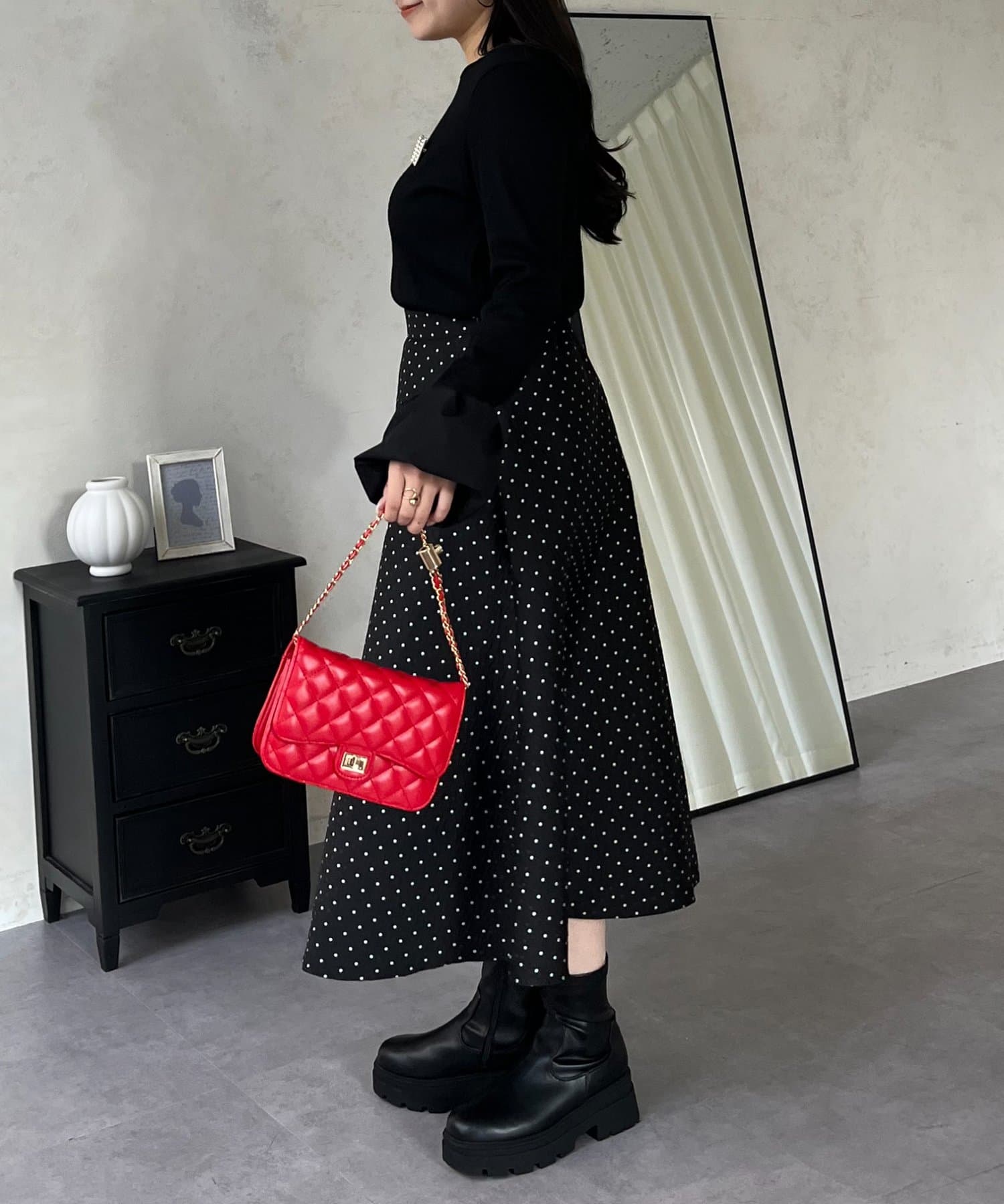 prose verse(プロズヴェール) 袖バルーンリブカットトップス