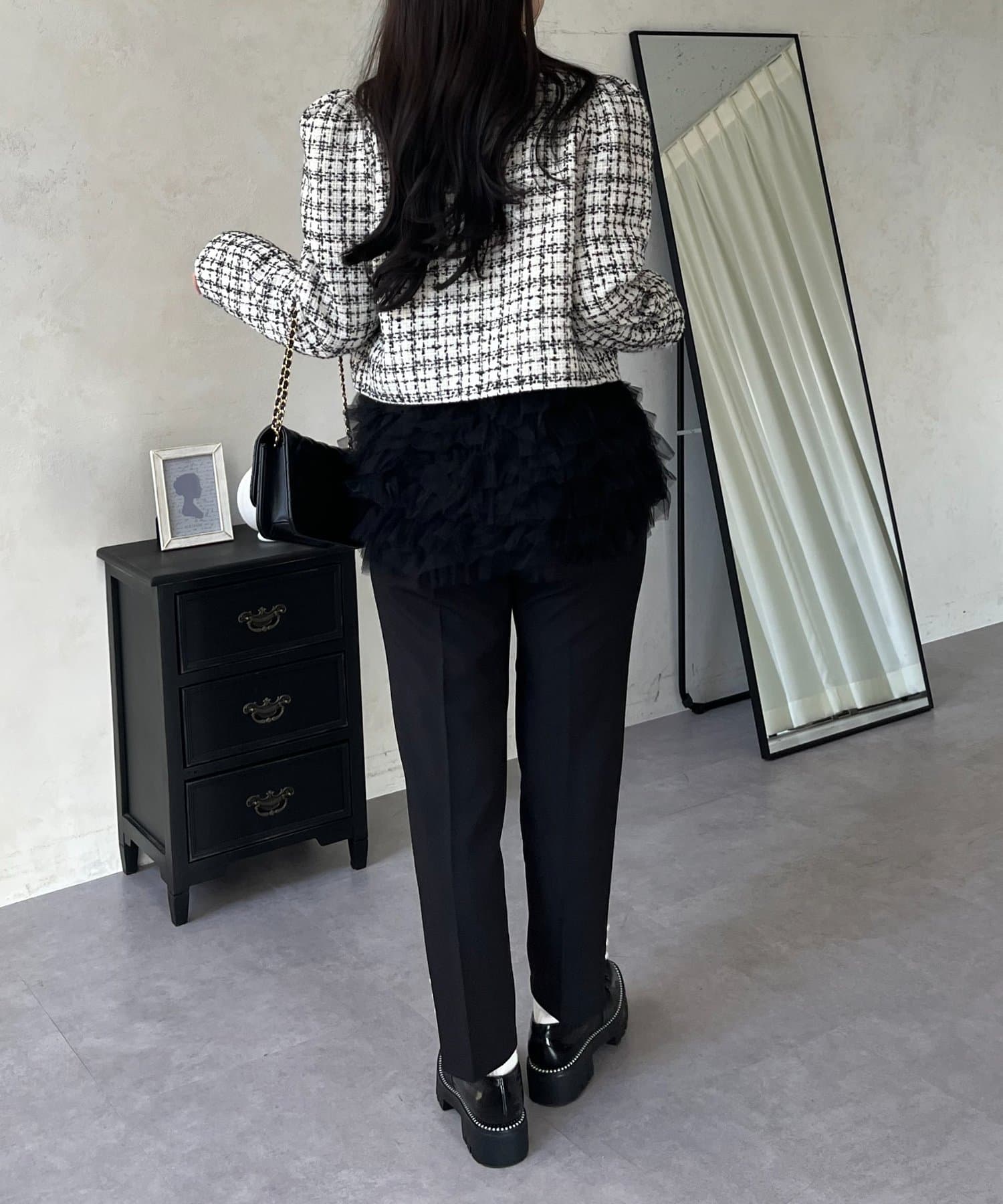 prose verse(プロズヴェール) ハートネックボリュームチュールペプラムトップス