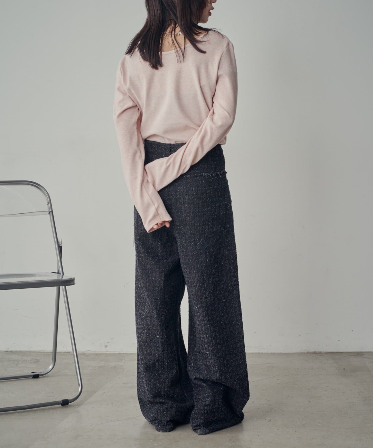 -goocy-(グーシー) 【セットアップ対応】クラッシュデニム切替タックパンツ