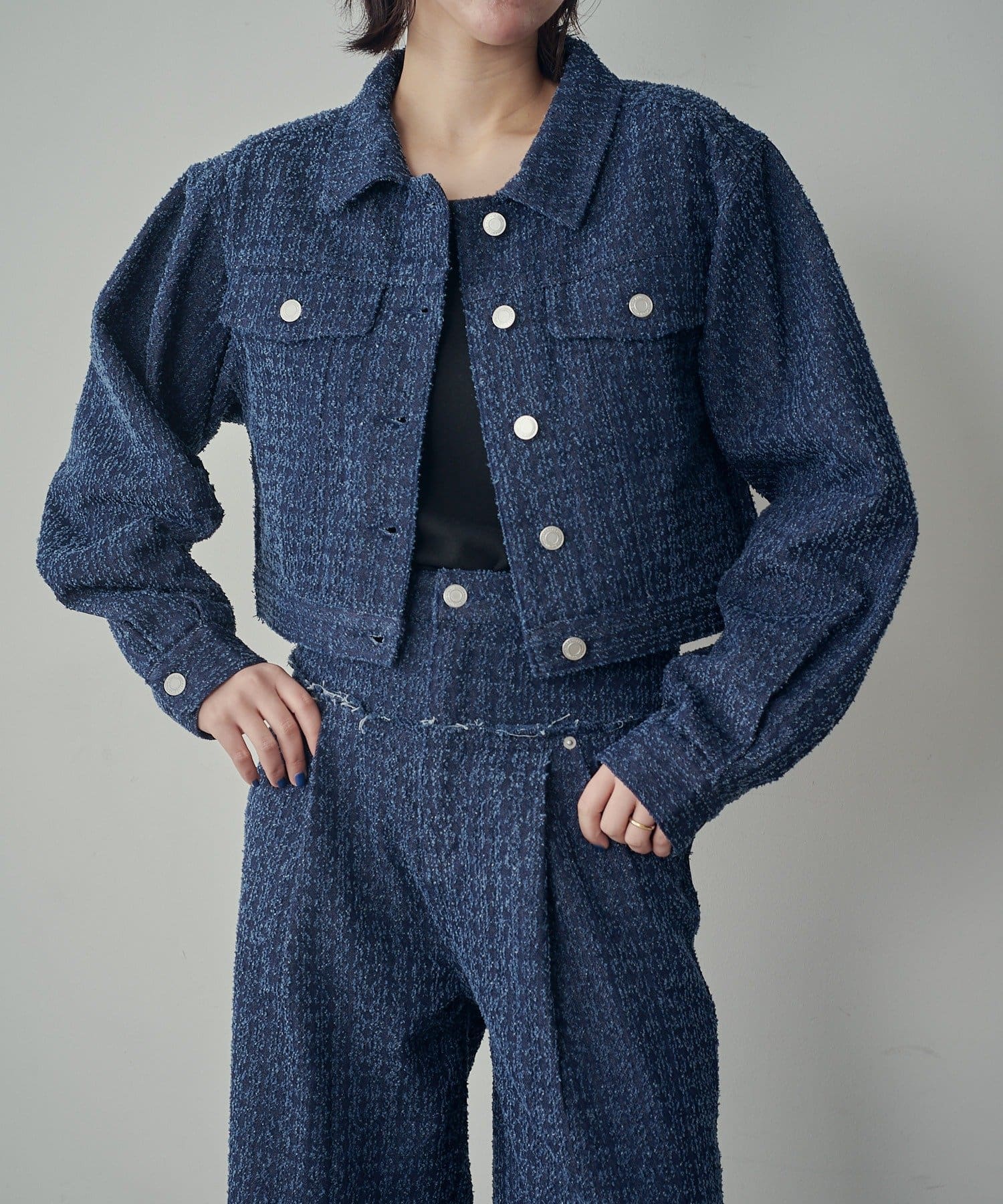 -goocy-(グーシー) 【セットアップ対応】クラッシュデニムショートGジャン