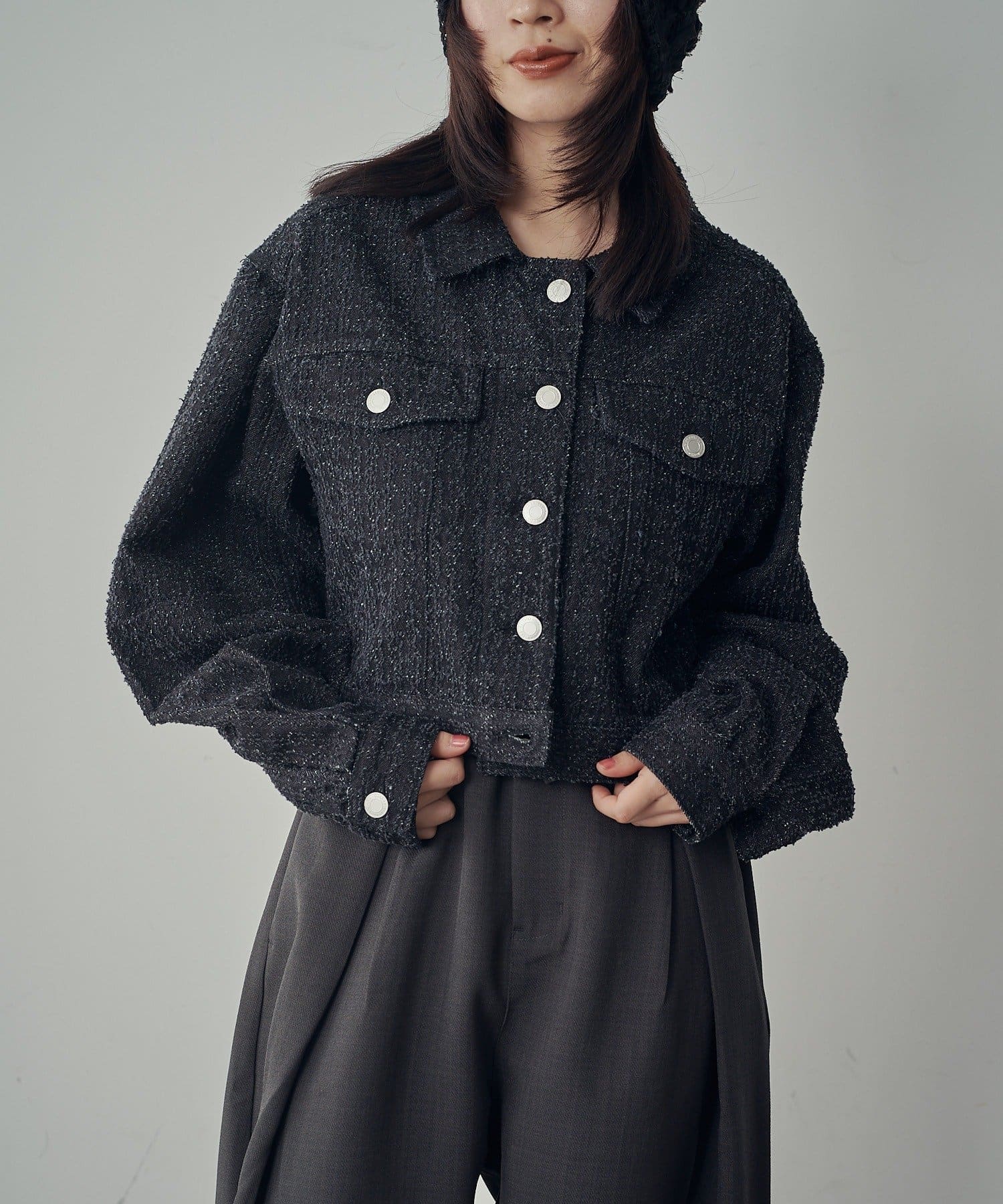 -goocy-(グーシー) 【セットアップ対応】クラッシュデニムショートGジャン