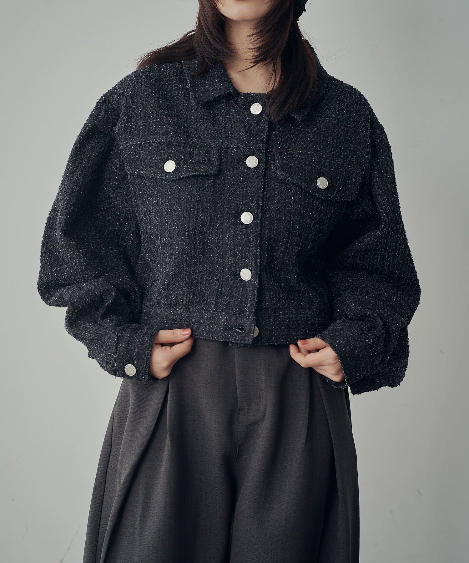 -goocy-(グーシー) 【セットアップ対応】クラッシュデニムショートGジャン