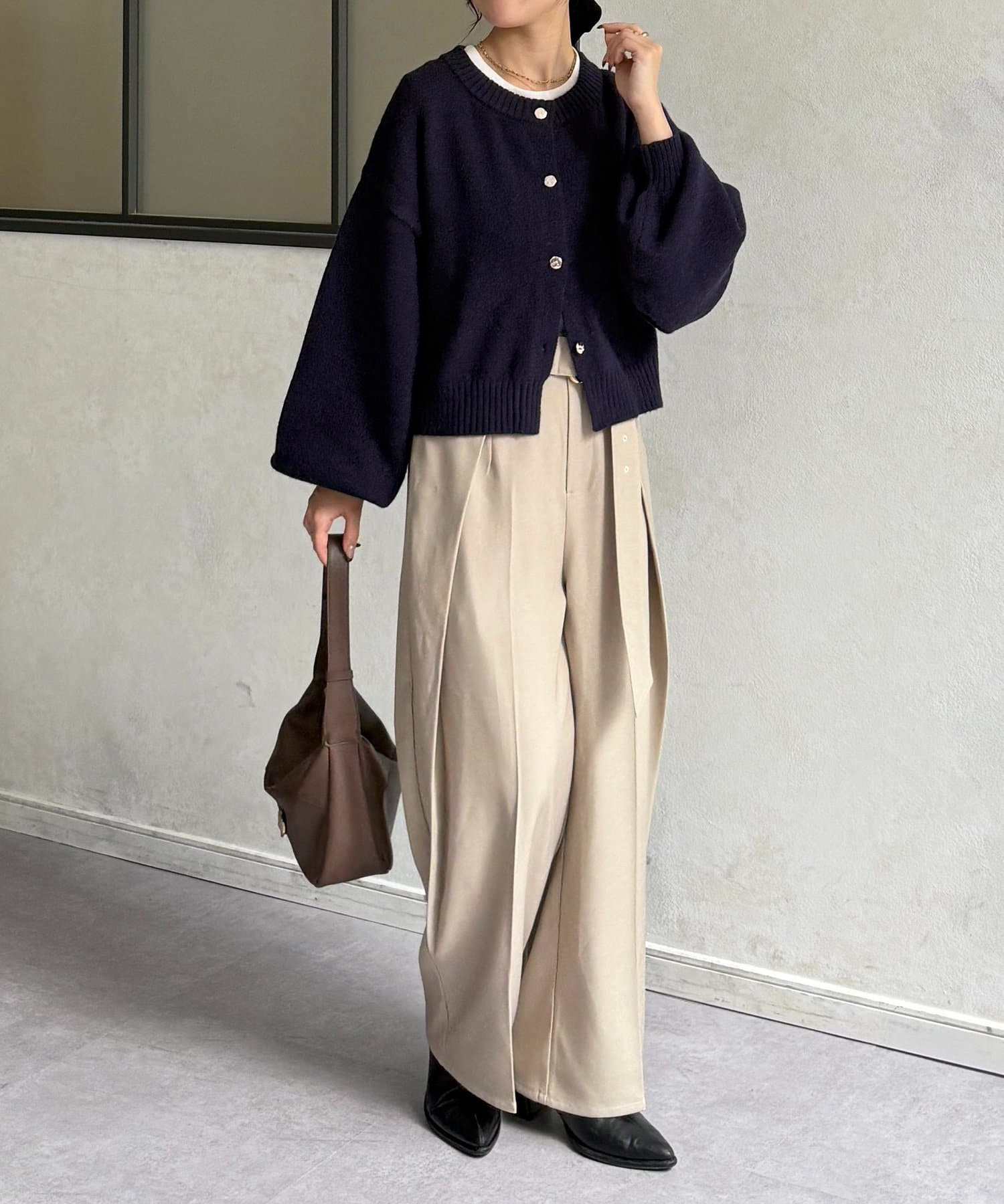 Thevon.(ゼヴォン) ニュアンスボタンショートカーディガン