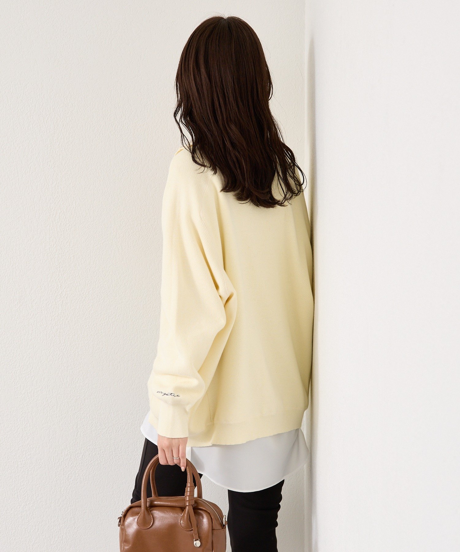 mystic(ミスティック) スウェットライクヘンリーニット