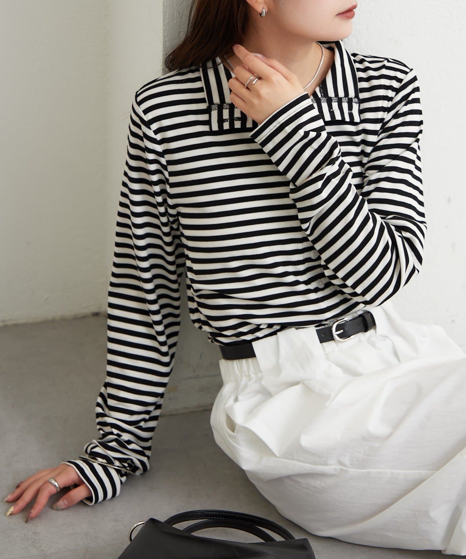 mystic(ミスティック) リブヘンリーネックプルオーバー