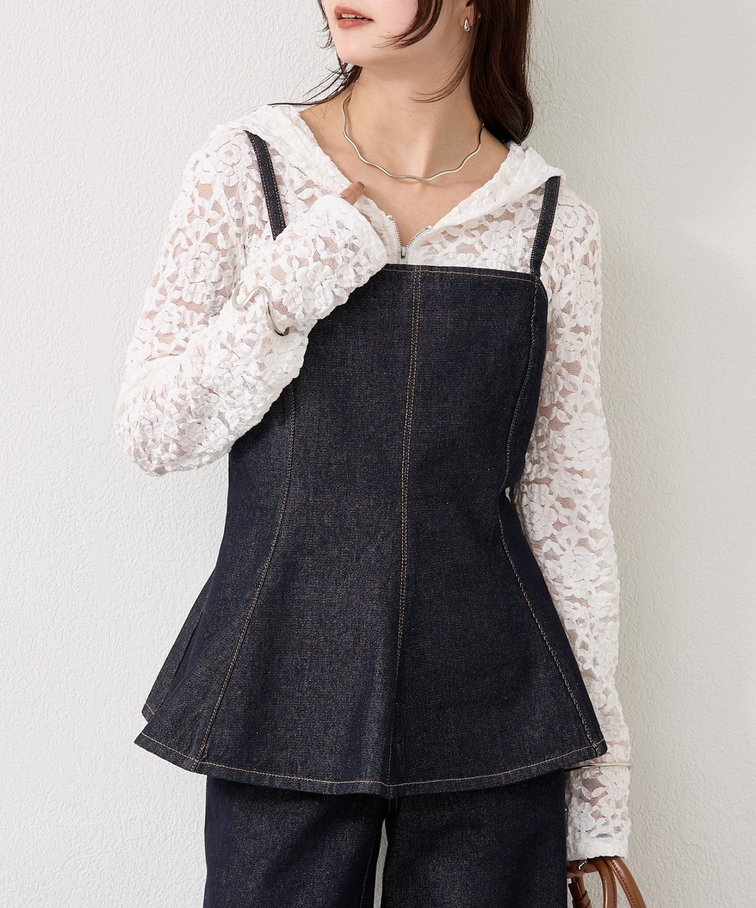 mystic(ミスティック) ペプラムデニムビスチェ