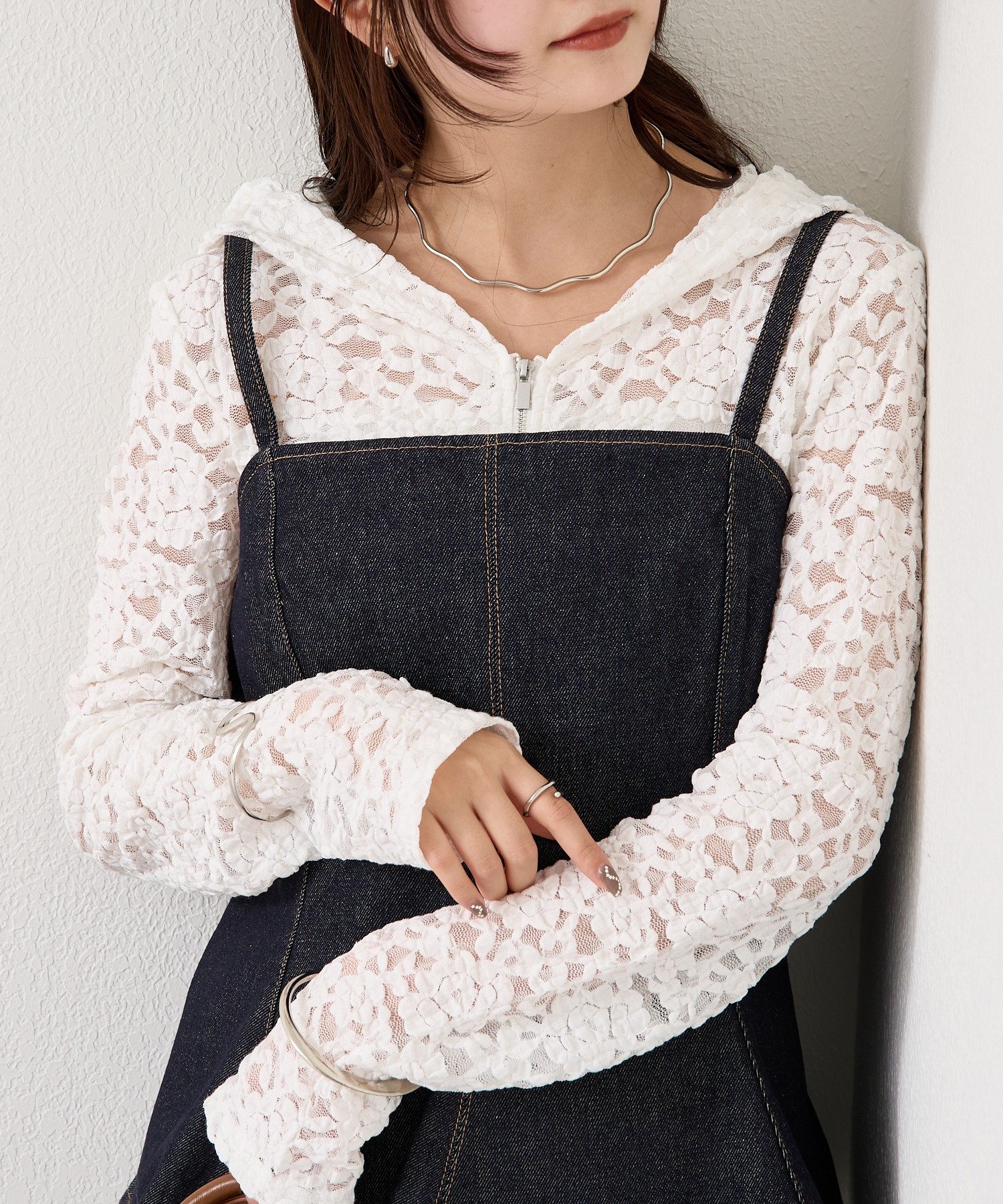 mystic(ミスティック) ペプラムデニムビスチェ