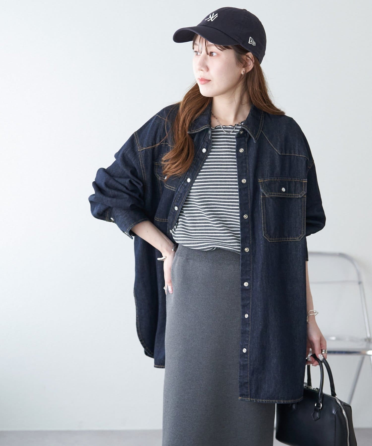 OUTLET(アウトレット) 【Discoat】配色リブメロー5分袖