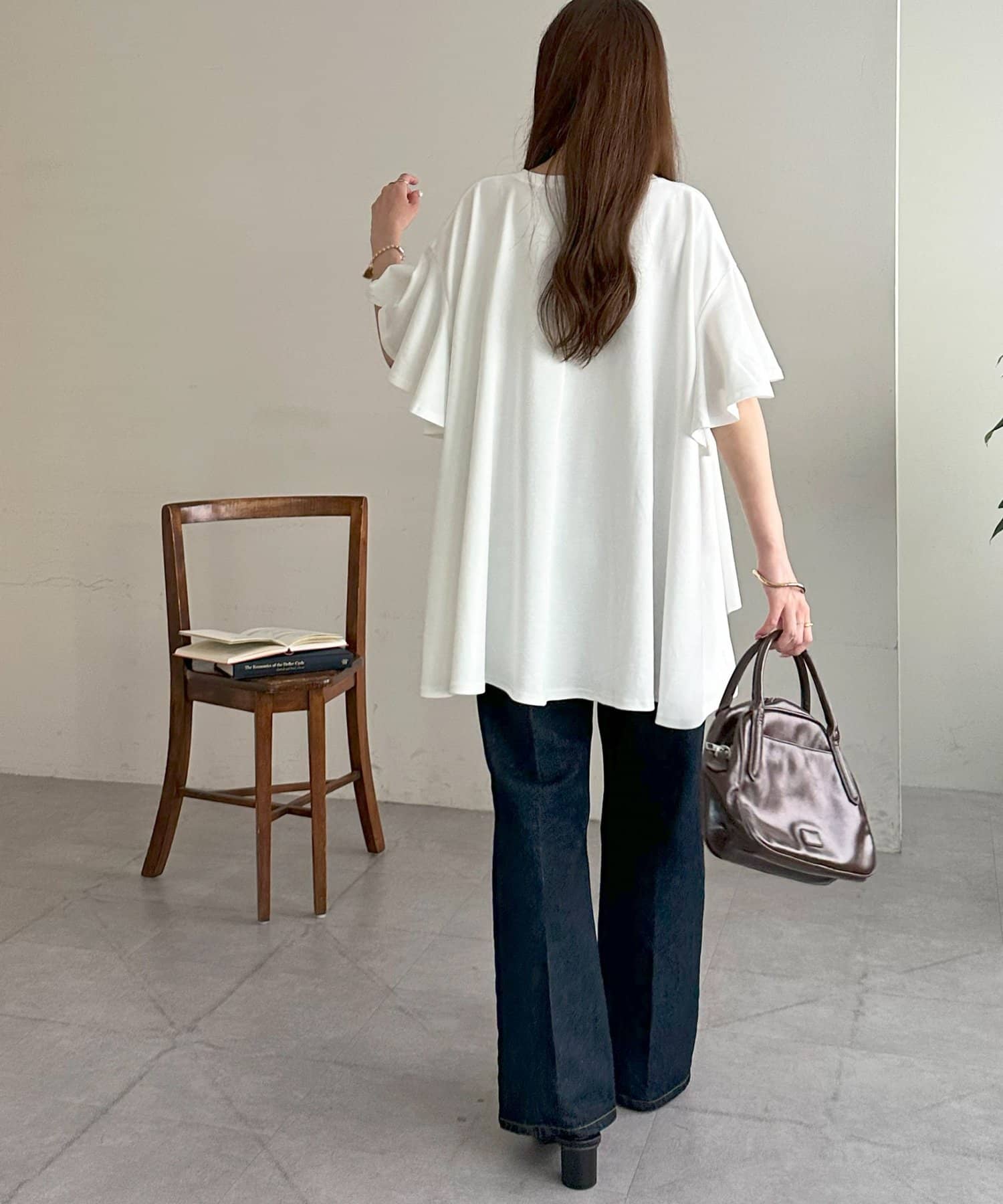 OUTLET(アウトレット) 【Discoat】袖フレア前後差プルオーバー