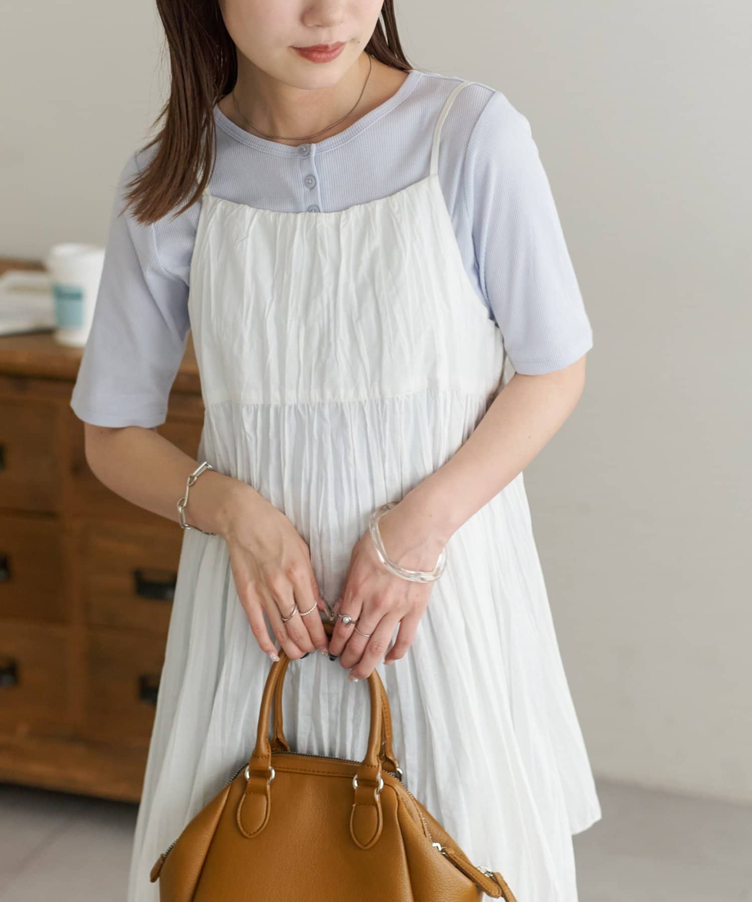 OUTLET(アウトレット) 【Discoat】シアーリブヘンリー5分袖