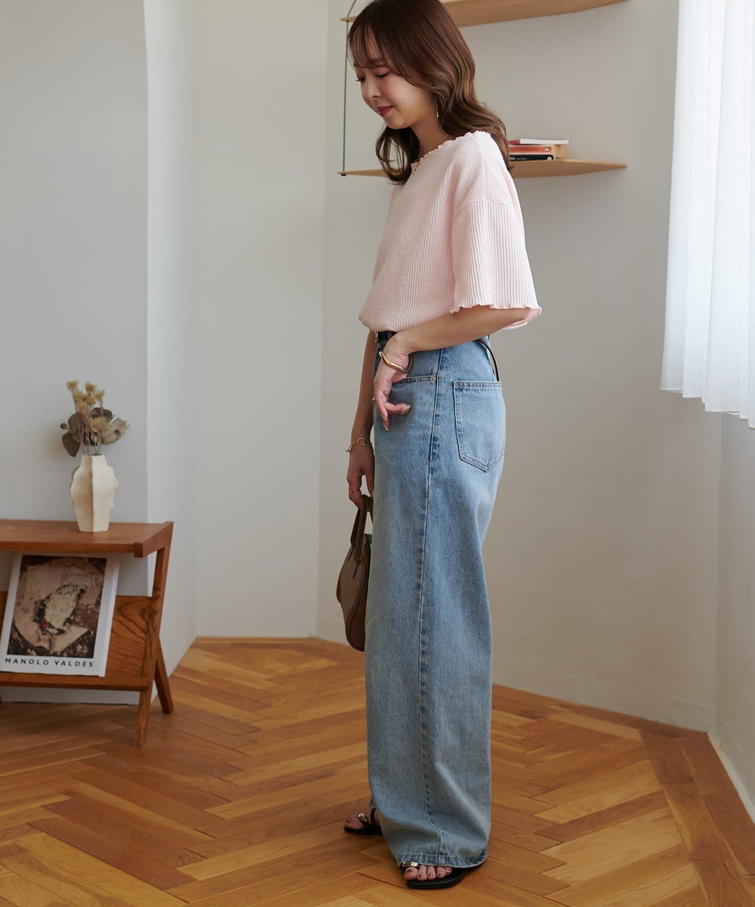 OUTLET(アウトレット) 【Discoat】変形リブメロー5分袖