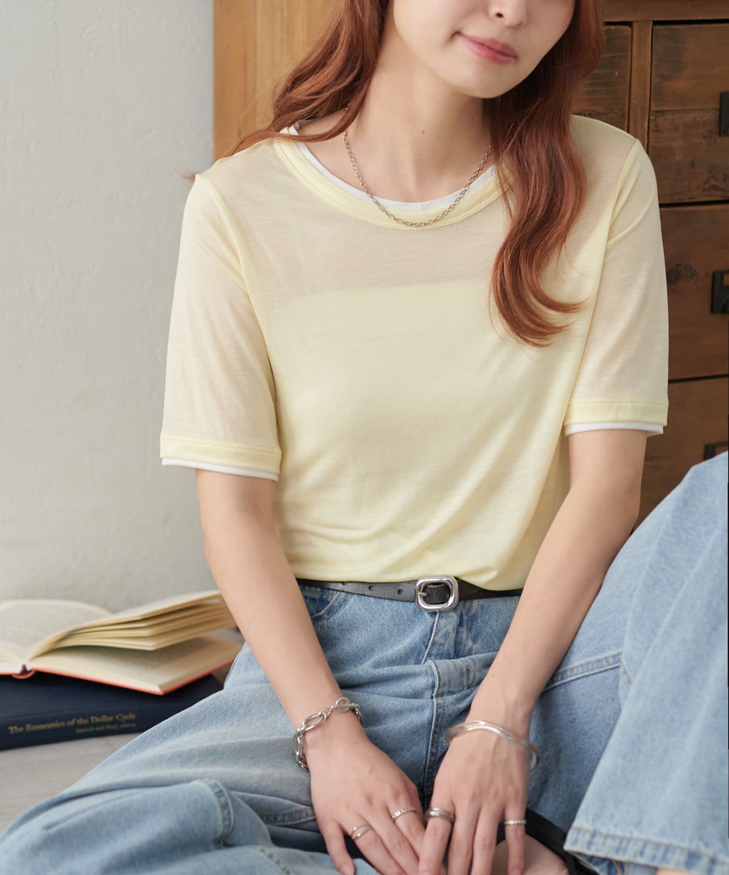 OUTLET(アウトレット) 【Discoat】レイヤード5分袖