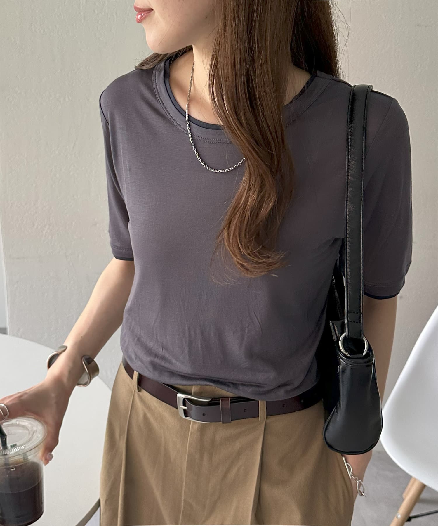 OUTLET(アウトレット) 【Discoat】レイヤード5分袖