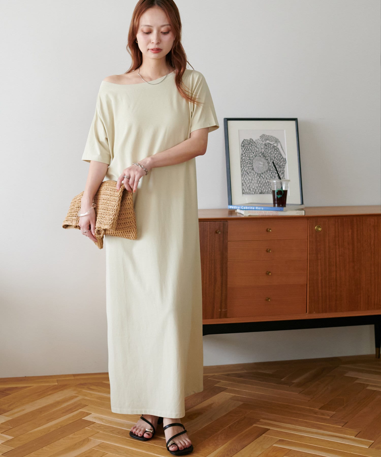 OUTLET(アウトレット) 【Discoat】ワンショル半袖カットワンピース