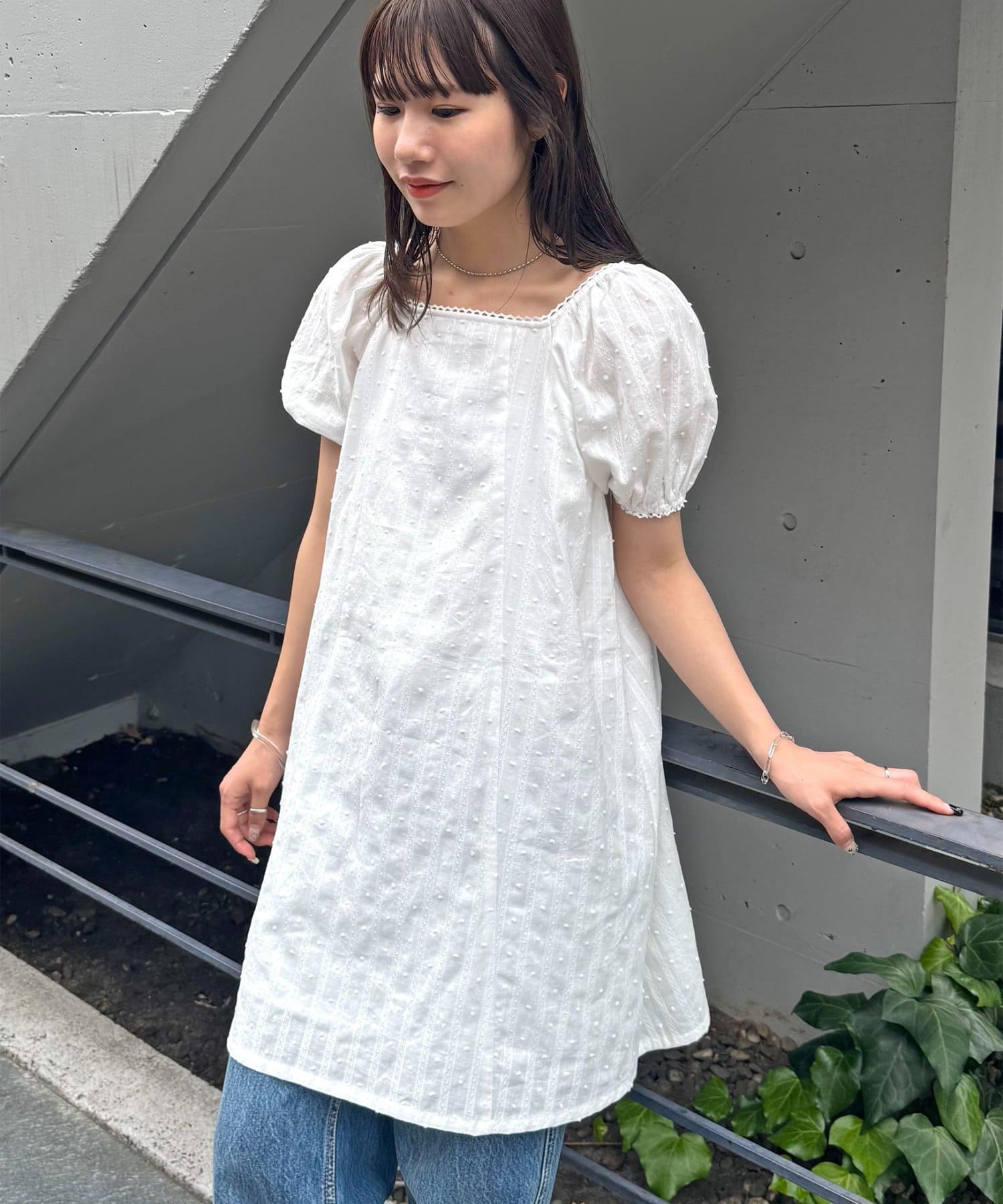 OUTLET(アウトレット) 【Discoat】【umm.】ドビードット半袖ミニワンピース