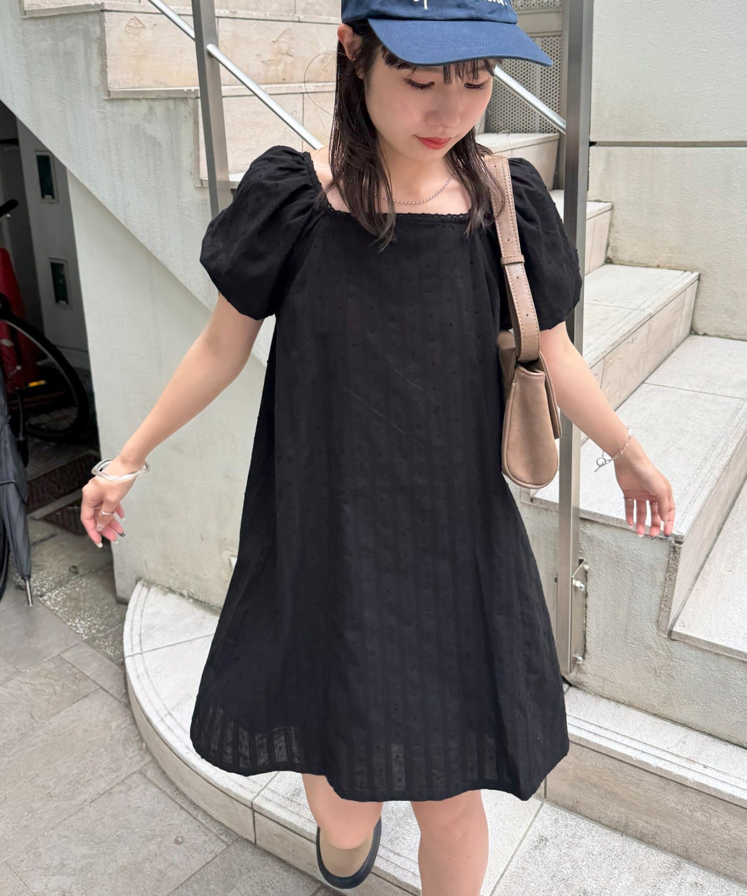 OUTLET(アウトレット) 【Discoat】【umm.】ドビードット半袖ミニワンピース