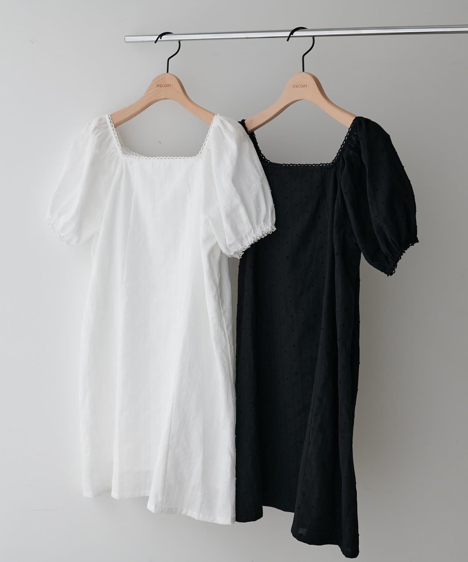 OUTLET(アウトレット) 【Discoat】【umm.】ドビードット半袖ミニワンピース