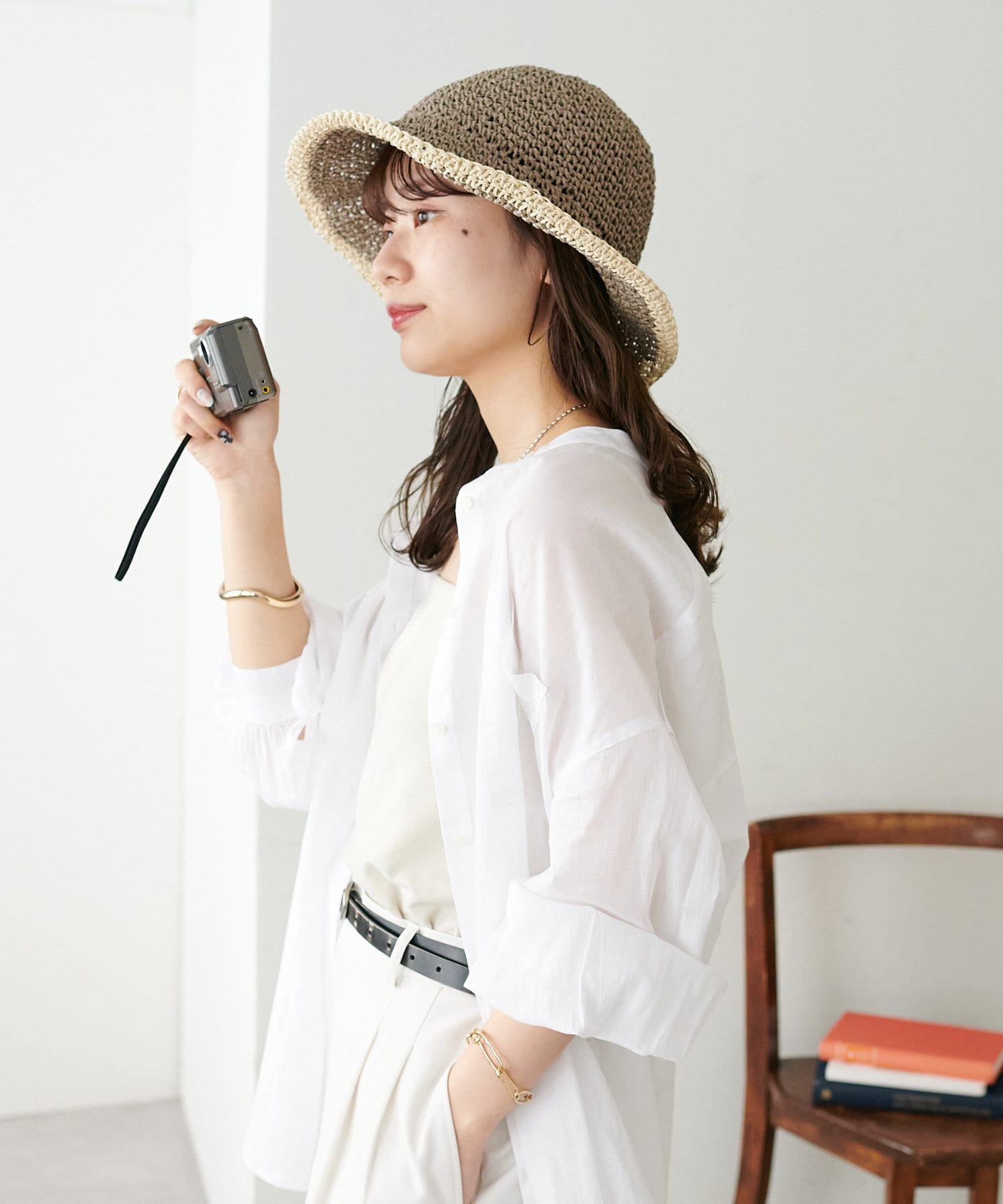 OUTLET(アウトレット) 【Discoat】ライン細編みペーパーハット