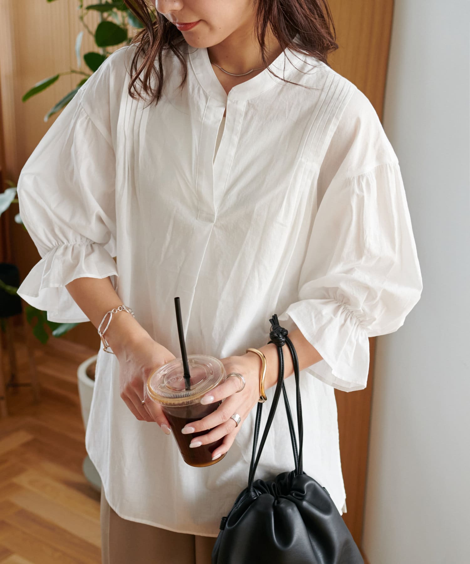 OUTLET(アウトレット) 【Discoat】ピンタックスキッパーブラウス