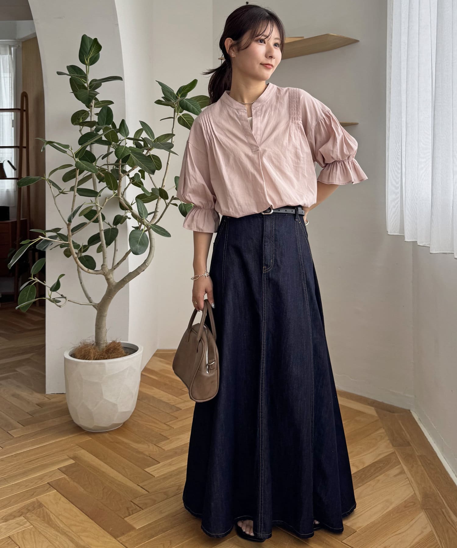 OUTLET(アウトレット) 【Discoat】ピンタックスキッパーブラウス