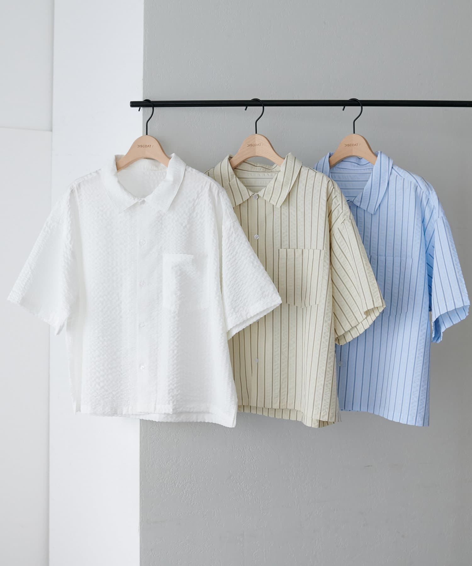 OUTLET(アウトレット) 【Discoat】サッカーストライプボックスシャツ