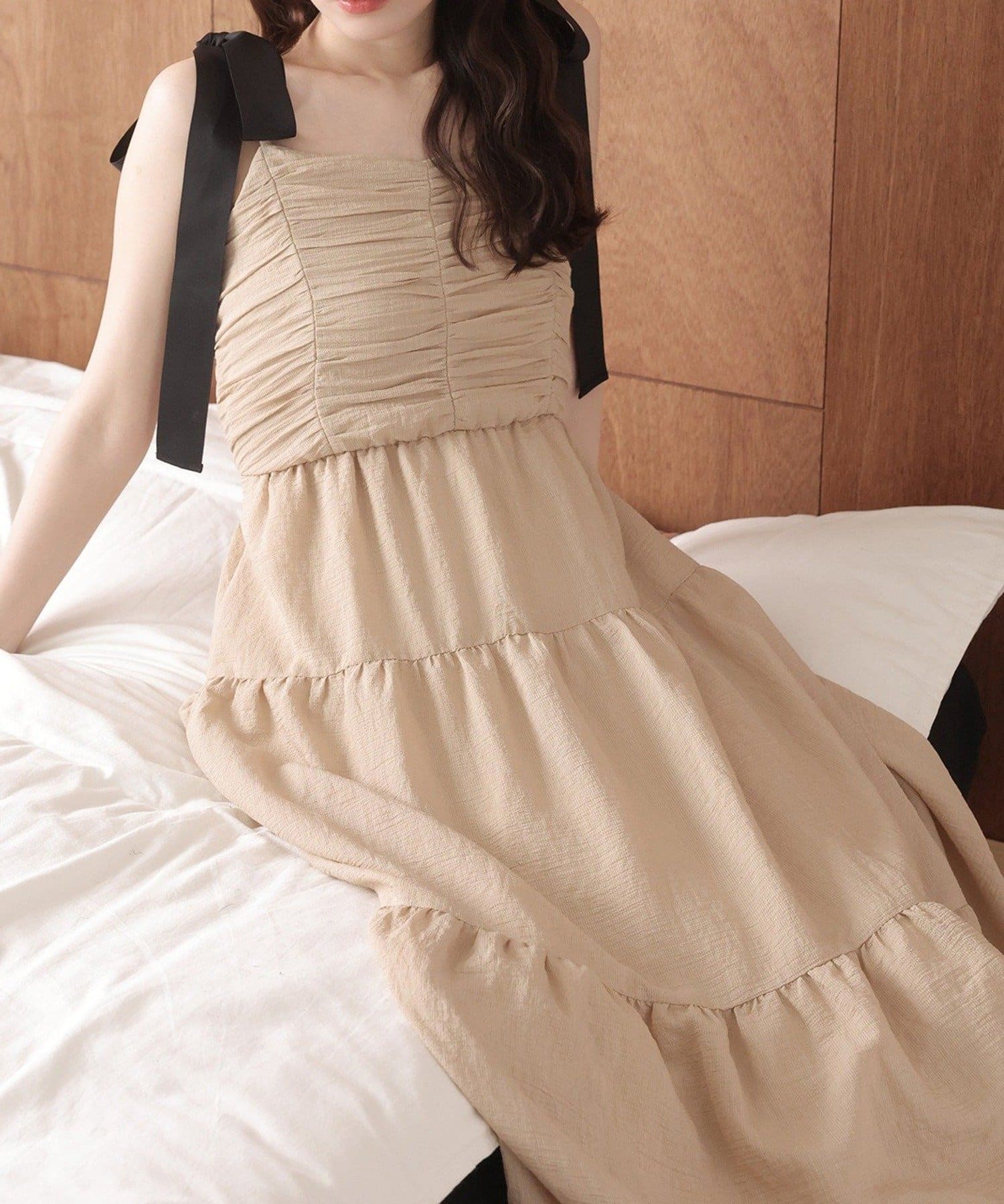 NICE CLAUP / OLIVE des OLIVE OUTLET(ナイスクラップ  / オリーブ デ オリーブ アウトレット) 【one after another】背中あきキャミワンピ