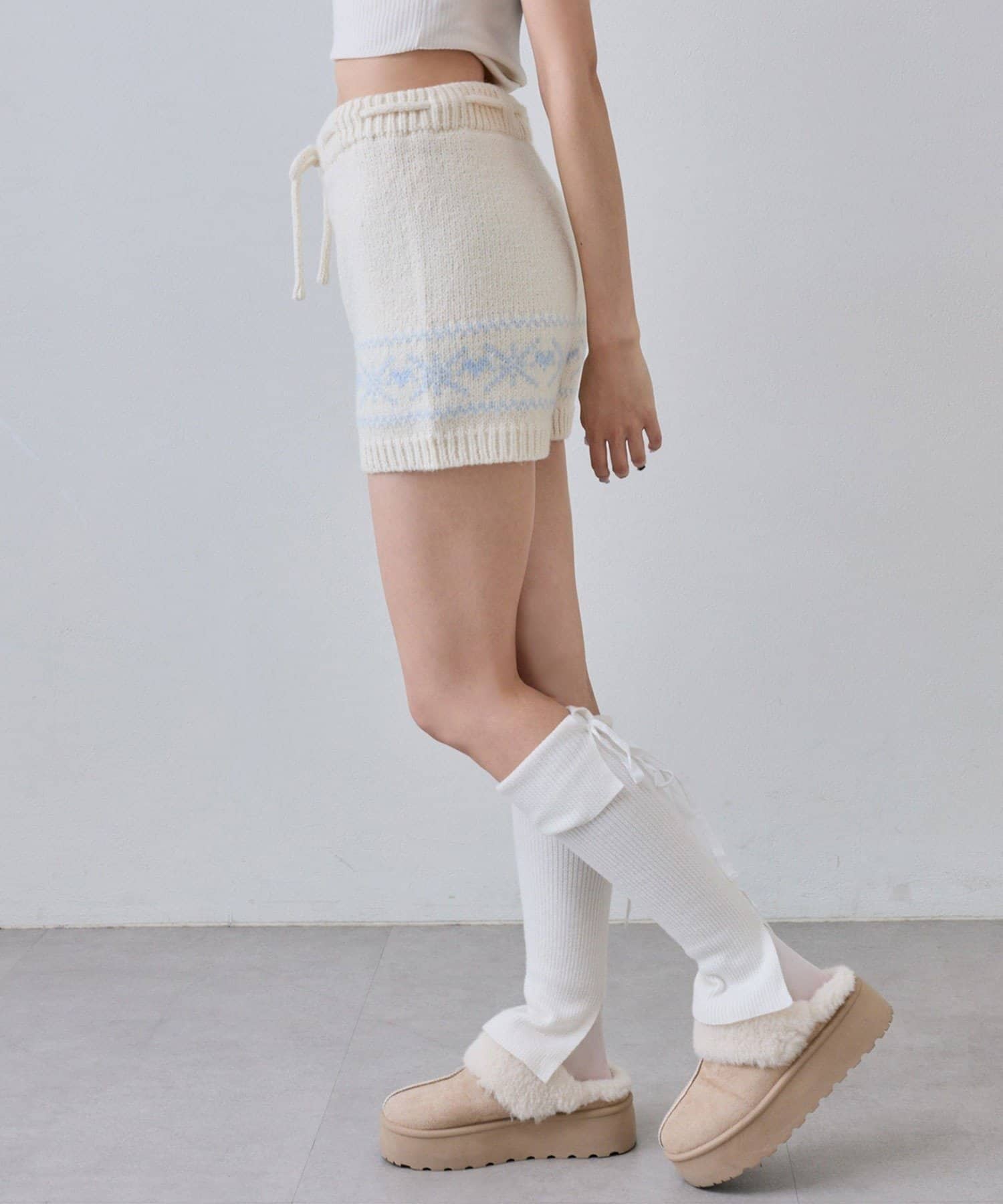 NICE CLAUP / OLIVE des OLIVE OUTLET(ナイスクラップ  / オリーブ デ オリーブ アウトレット) 【OLIVE des OLIVE】ニットショートパンツ