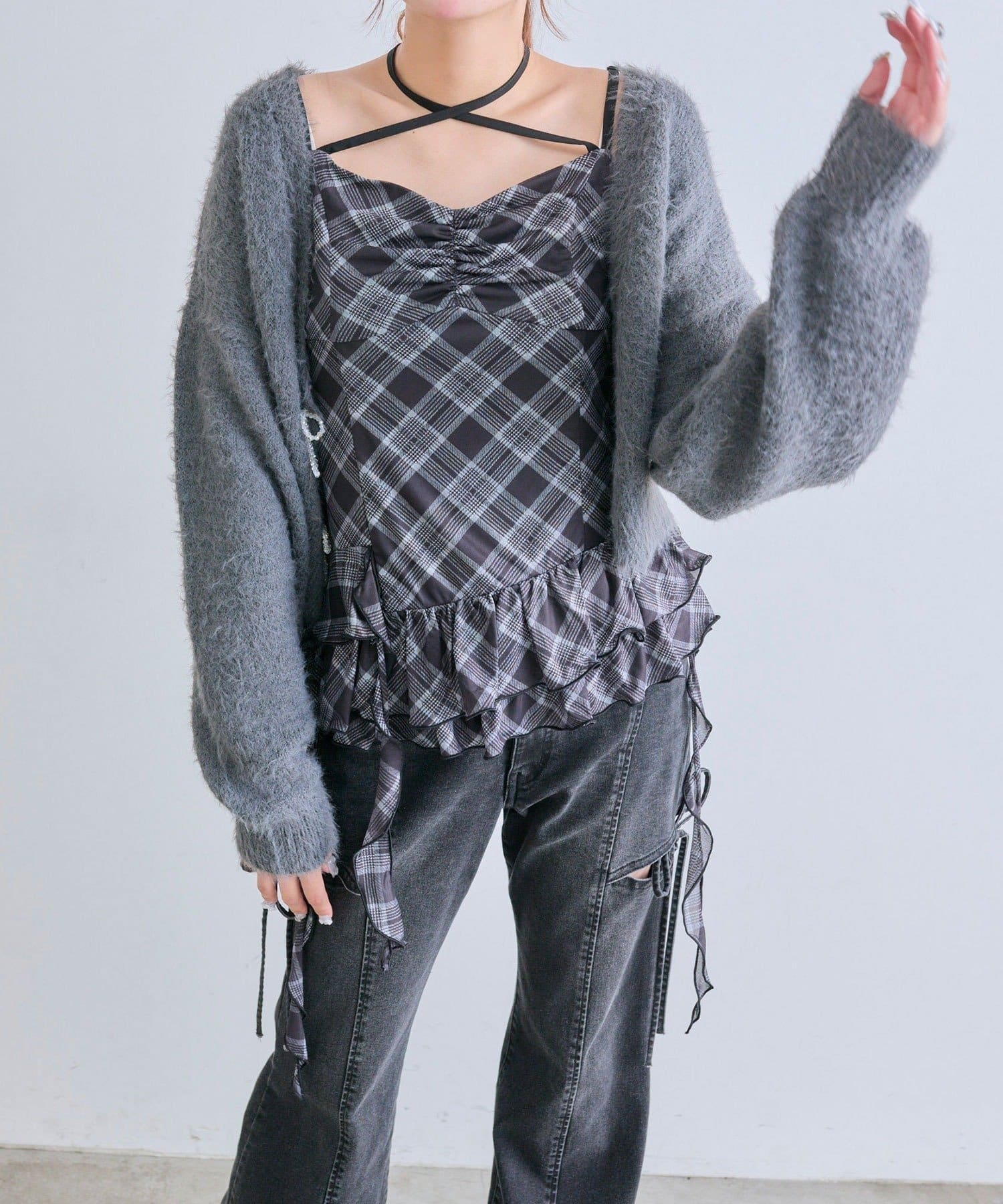 NICE CLAUP / OLIVE des OLIVE OUTLET(ナイスクラップ  / オリーブ デ オリーブ アウトレット) 【OLIVE des OLIVE】フリルチュニックキャミ