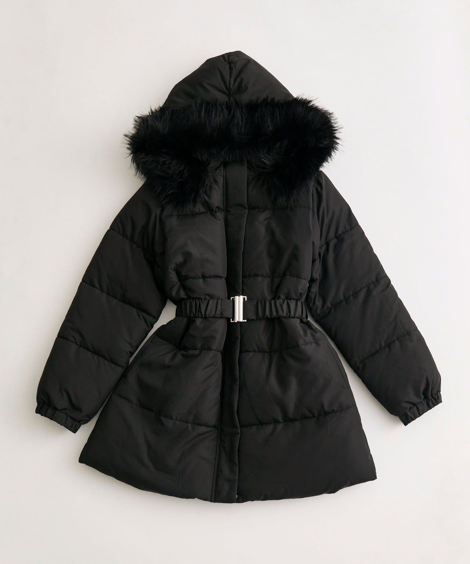 OLIVE des OLIVE(オリーブ デ オリーブ) ウエストベルト付き中綿コート