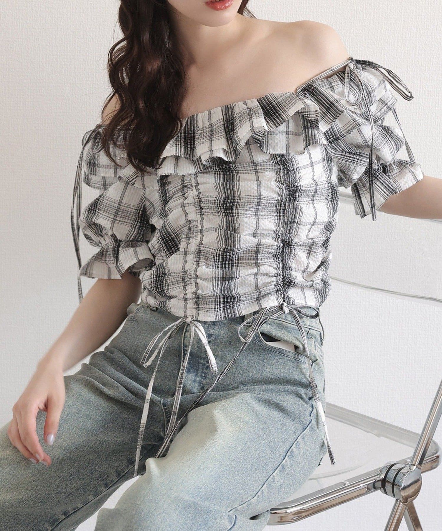 NICE CLAUP / OLIVE des OLIVE OUTLET(ナイスクラップ  / オリーブ デ オリーブ アウトレット) 【one after another】ドロストブラウス