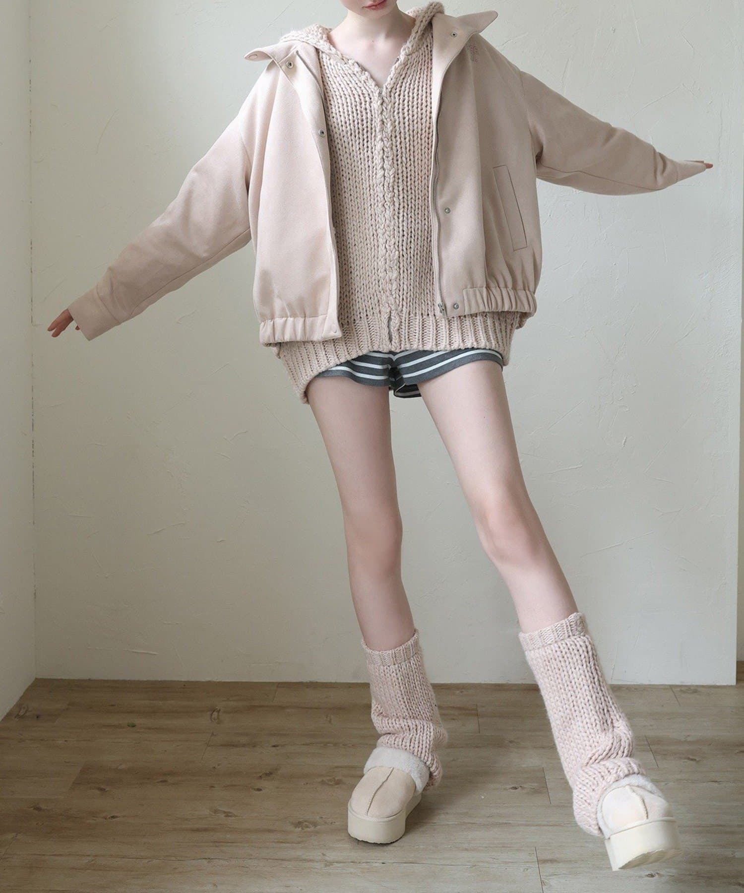 NICE CLAUP / OLIVE des OLIVE OUTLET(ナイスクラップ  / オリーブ デ オリーブ アウトレット) 【Seemi.】ローゲージレッグウオーマ