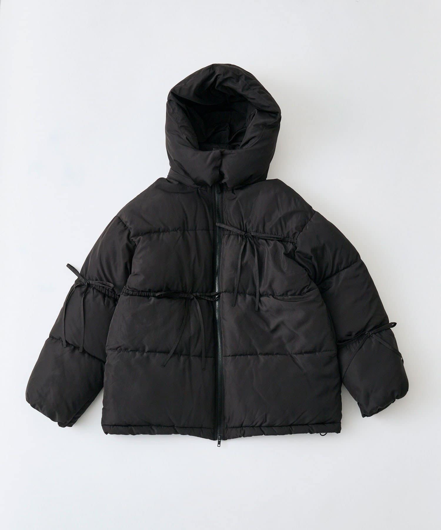 OLIVE des OLIVE(オリーブ デ オリーブ) リボンエコダウンミドル丈ブルゾン