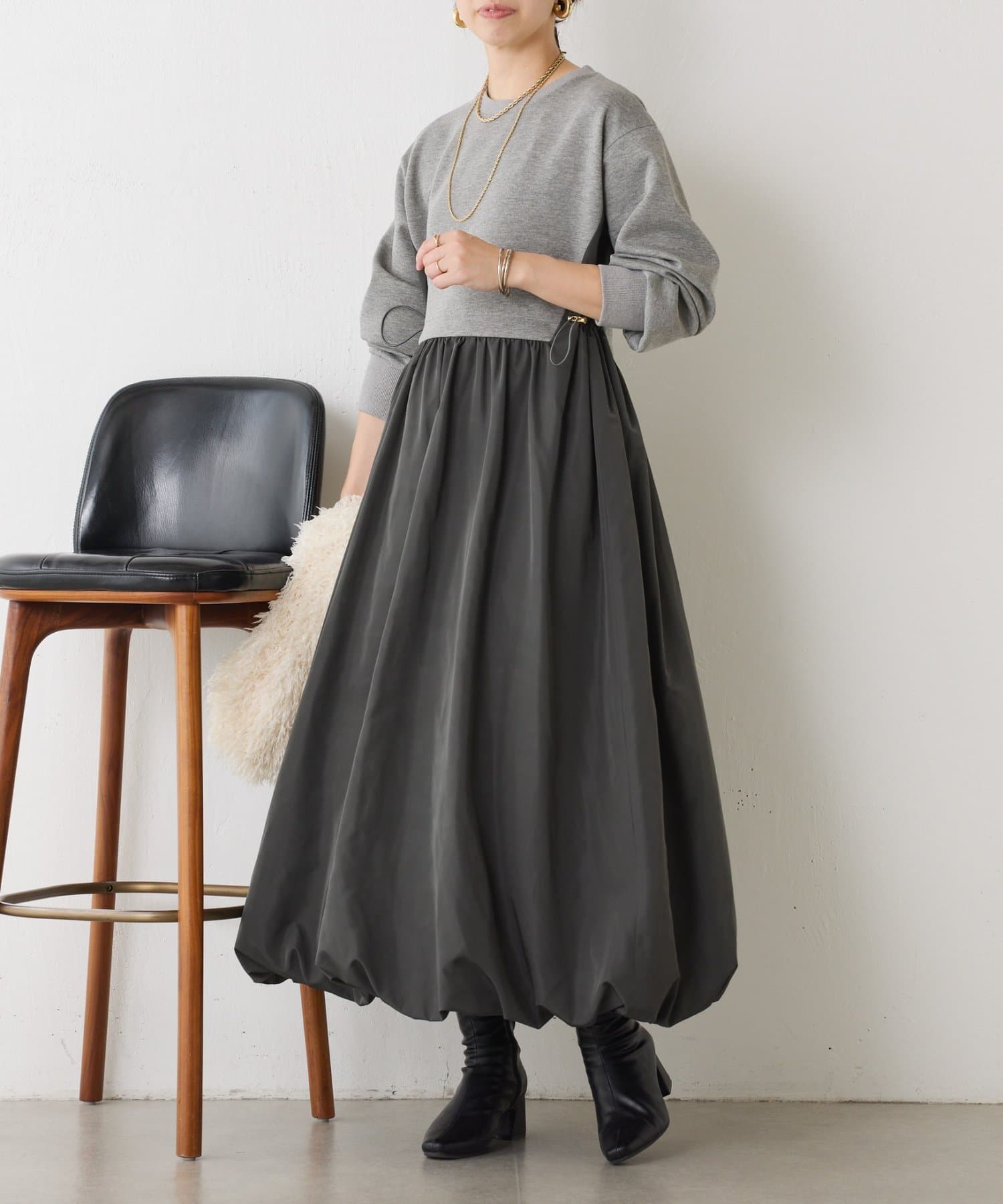 Jena　espace merveilleux(ジェナ　エスパスメルヴェイユ) ダンボール切替バルーンワンピース