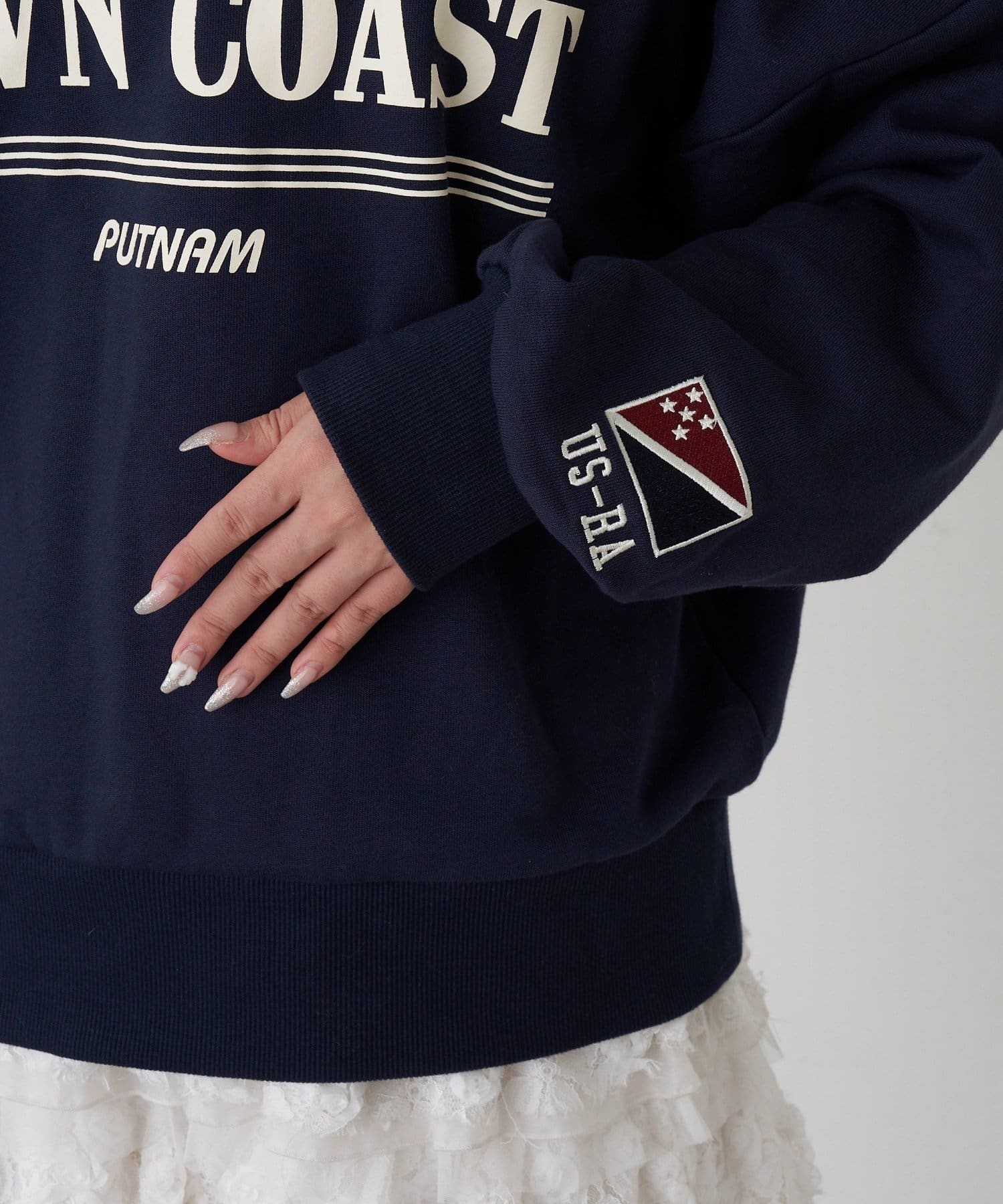 RAY CASSIN(レイカズン) ハーフジップロゴスウェット