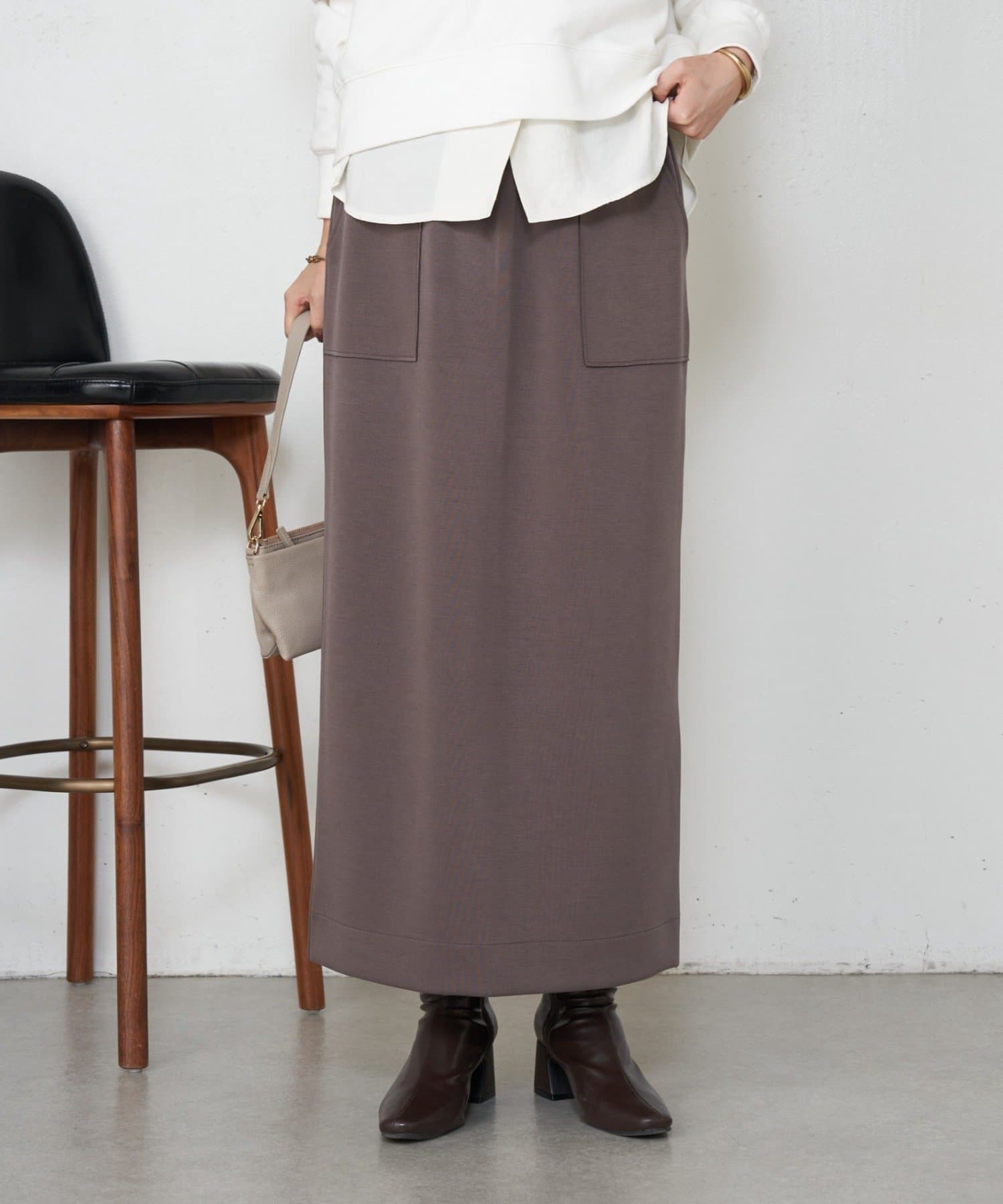 Jena　espace merveilleux(ジェナ　エスパスメルヴェイユ) 【伸縮性抜群◎】ボンディングIラインスカート